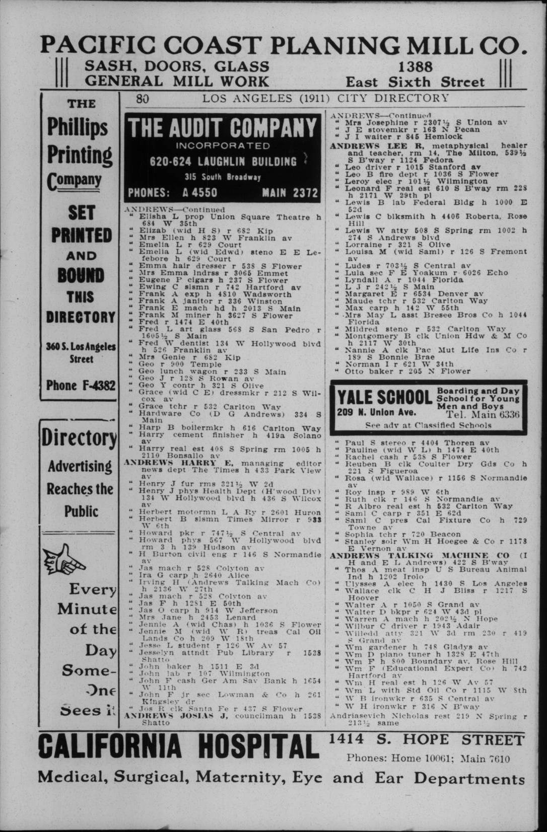 Document image missing. Admin needs to fix. 1911 Los Angeles City Directory. p80. Andriasevich.jpeg