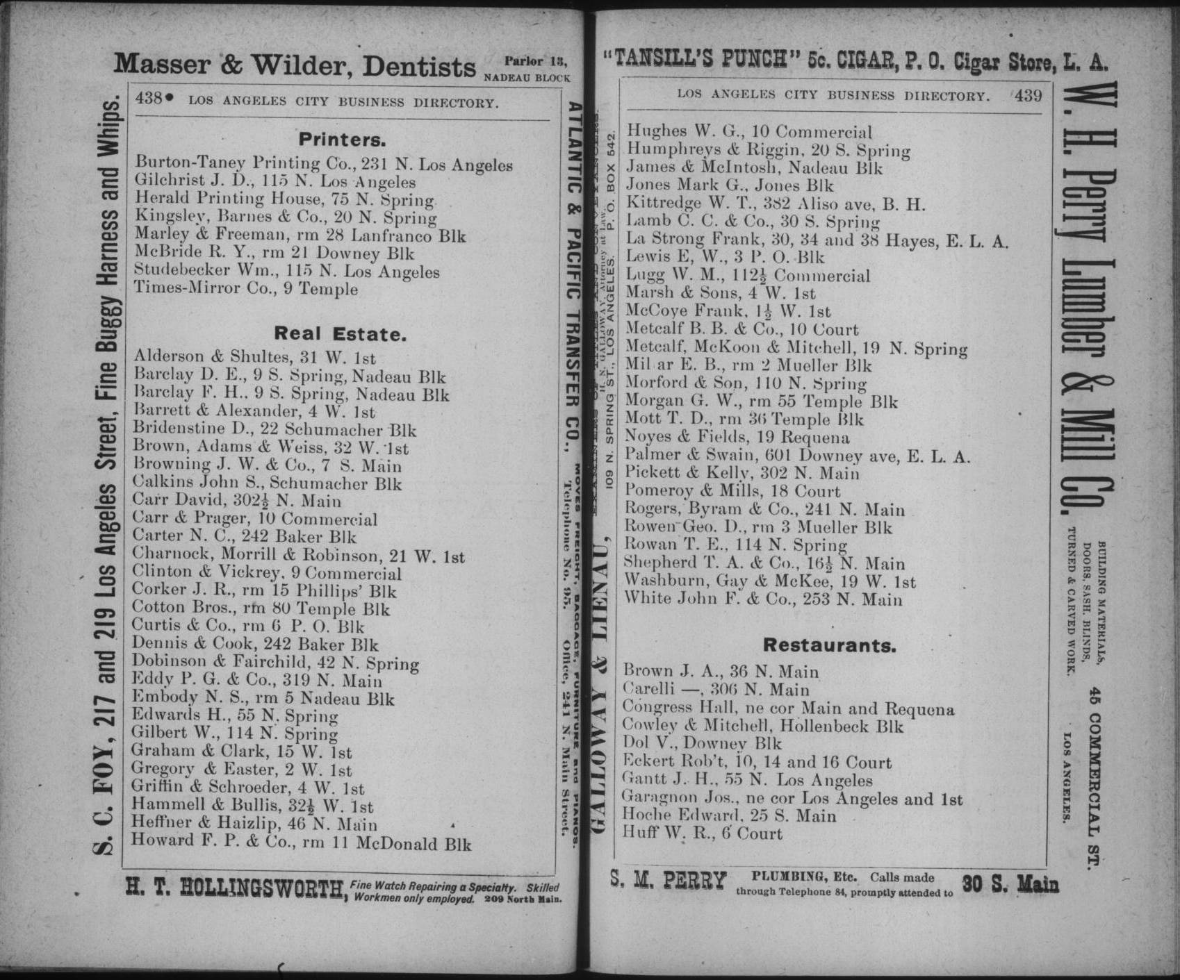 Document image missing. Admin needs to fix. 1884-1885. Los Angeles City and Country Directory. p439. Atwood. Restaurants. Dol.jpg