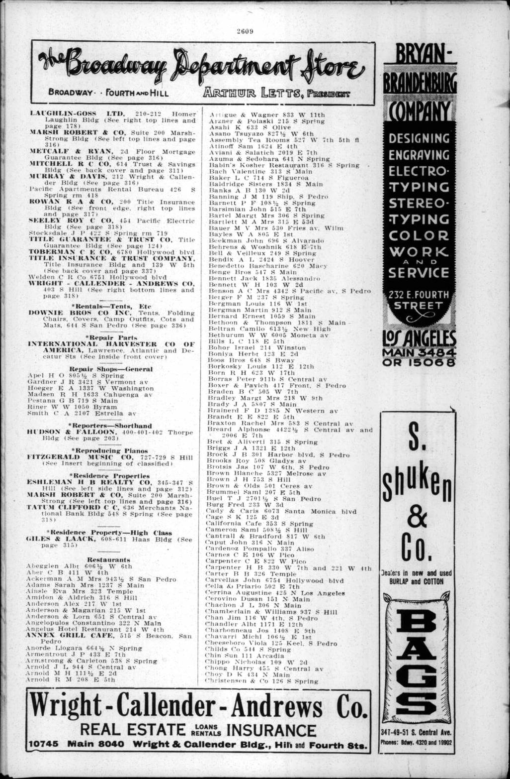 Document image missing. Admin needs to fix. 1920 Los Angeles City Directory. p2609. Restaurants.jpg