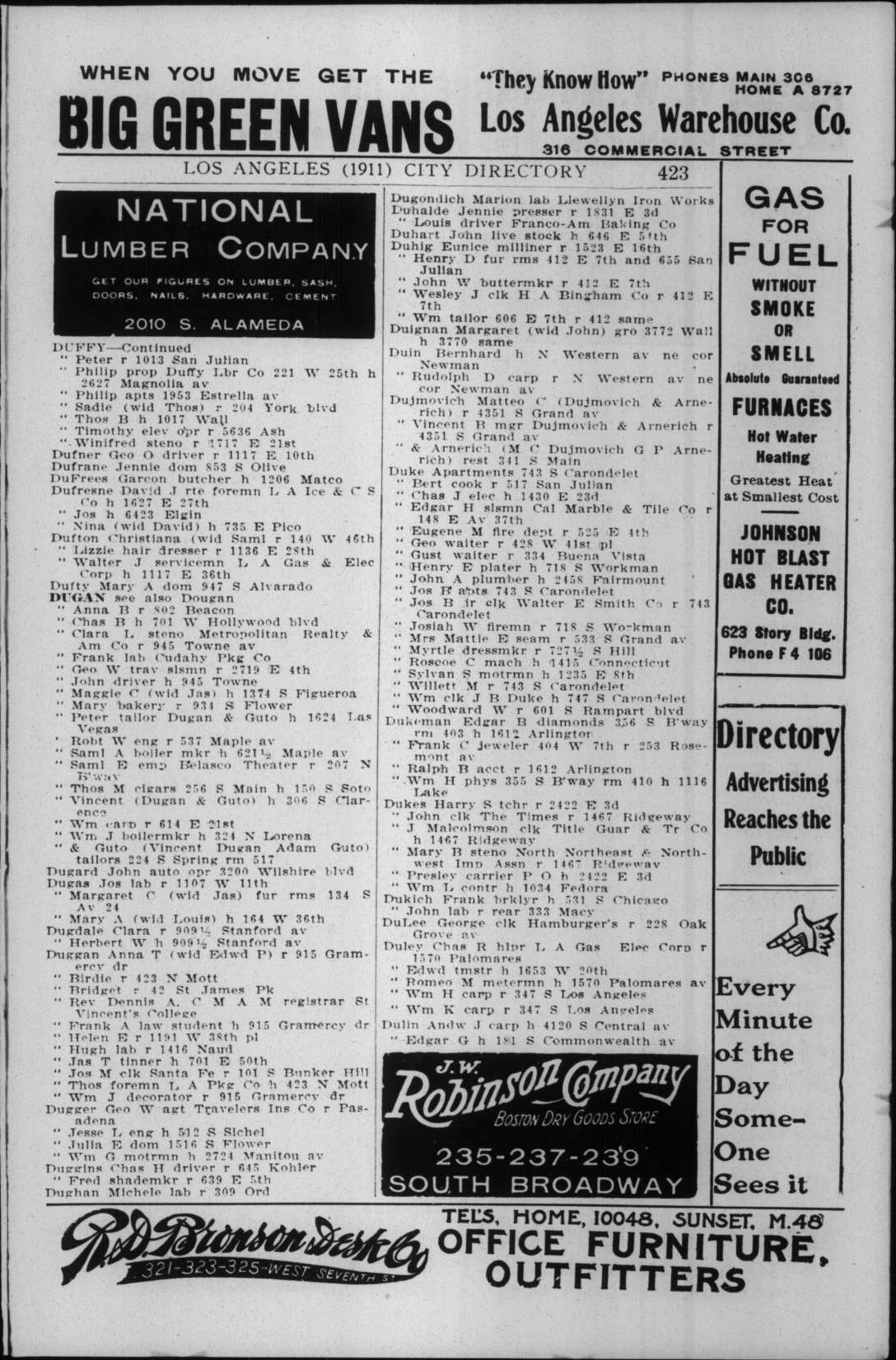 Document image missing. Admin needs to fix. 1911 Los Angeles City Directory. p423. Dujmovich.jpg