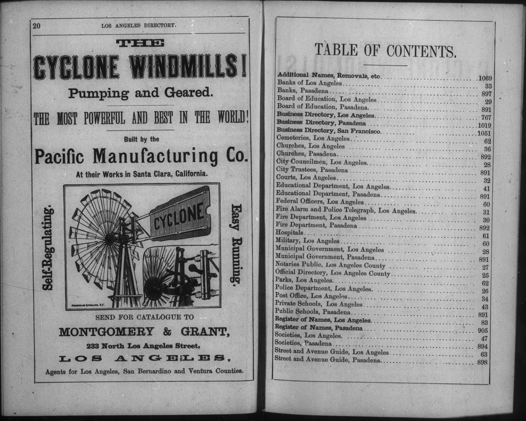 Document image missing. Admin needs to fix. 1888 Los Angeles City Directory. Corran. p21. ToC.jpg