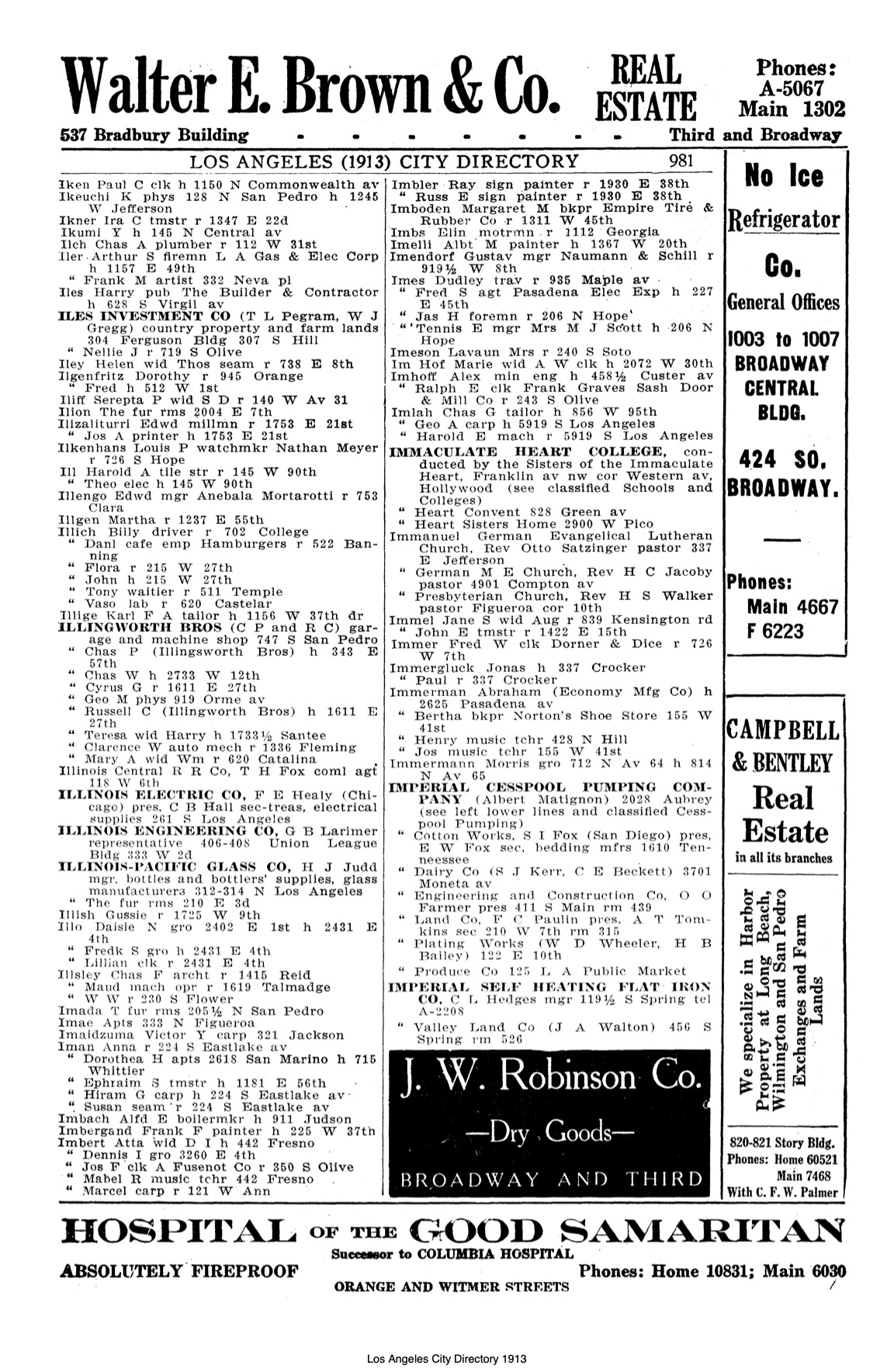 Document image missing. Admin needs to fix. 1913 Los Angeles City Directory. p981. Illich.jpg