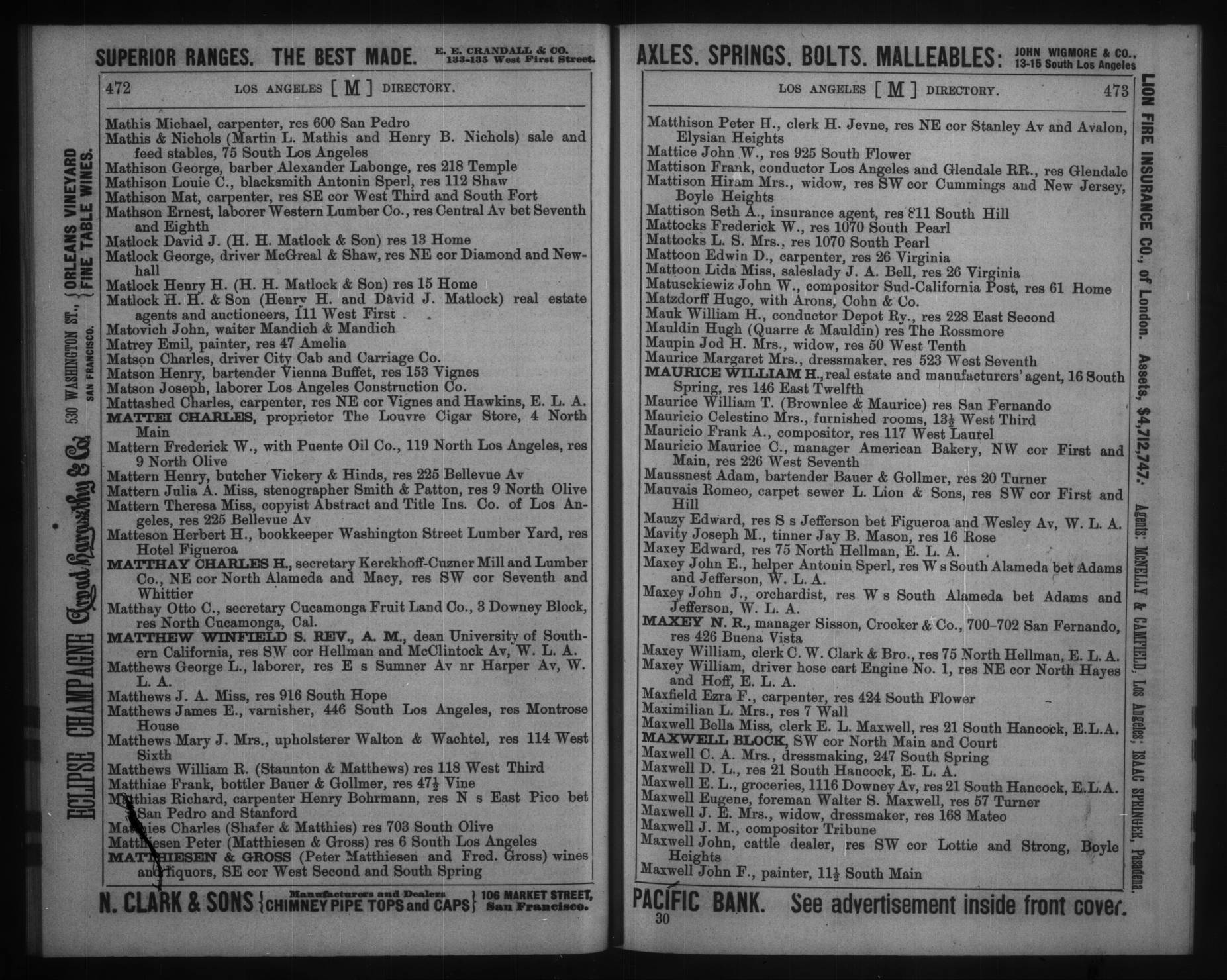 Document image missing. Admin needs to fix. 1888 Los Angeles City Directory. Corran. p472 Matovich.jpg