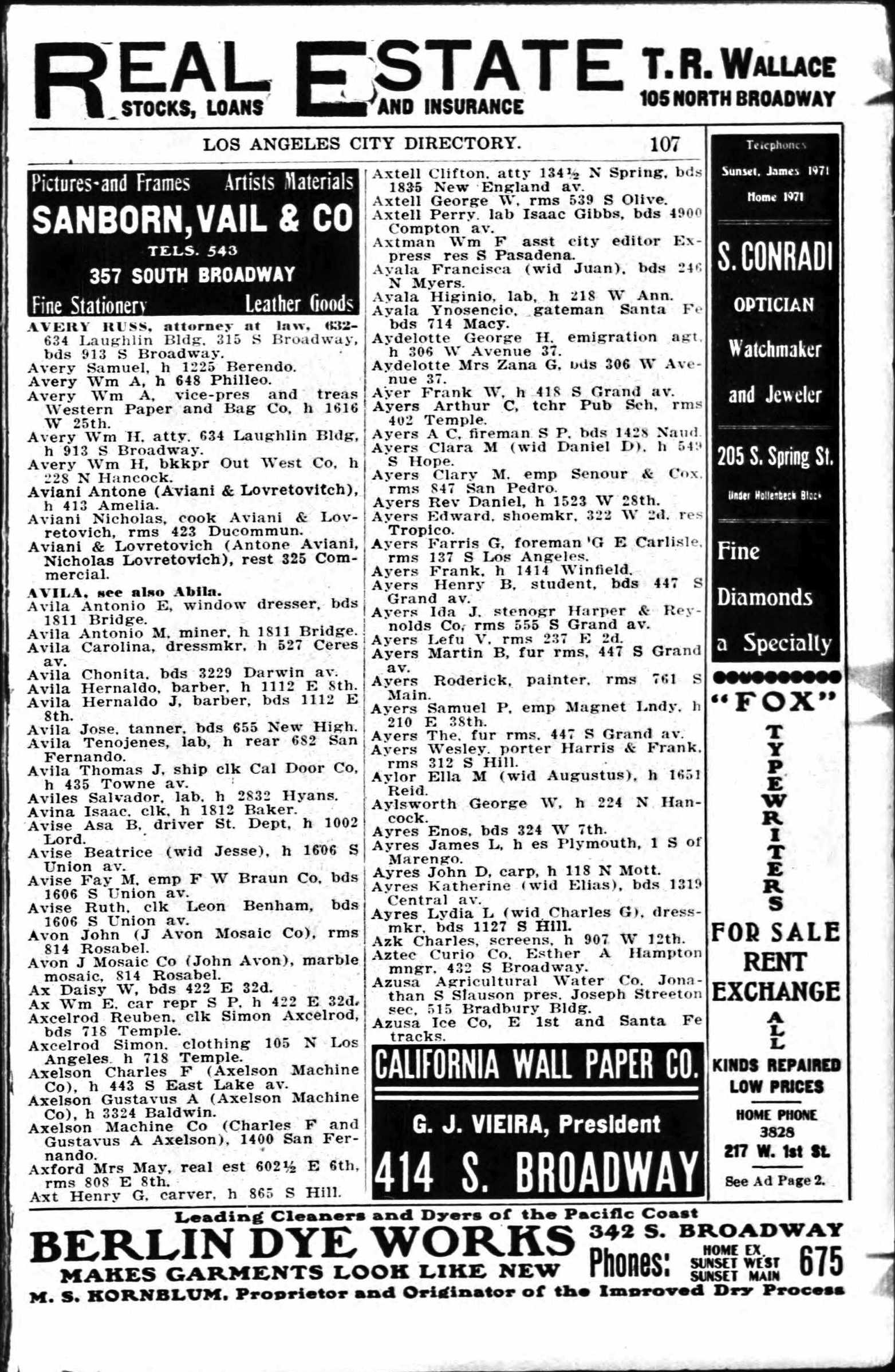 Document image missing. Admin needs to fix. 1904 Los Angeles City Directory. p107. Aviani.jpg