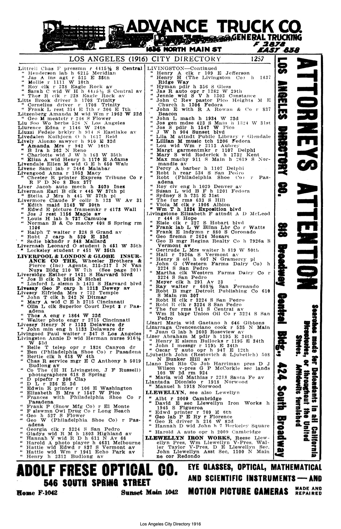 Document image missing. Admin needs to fix. 1916 Los Angeles City Directory. p1257. Ljubetich.jpg