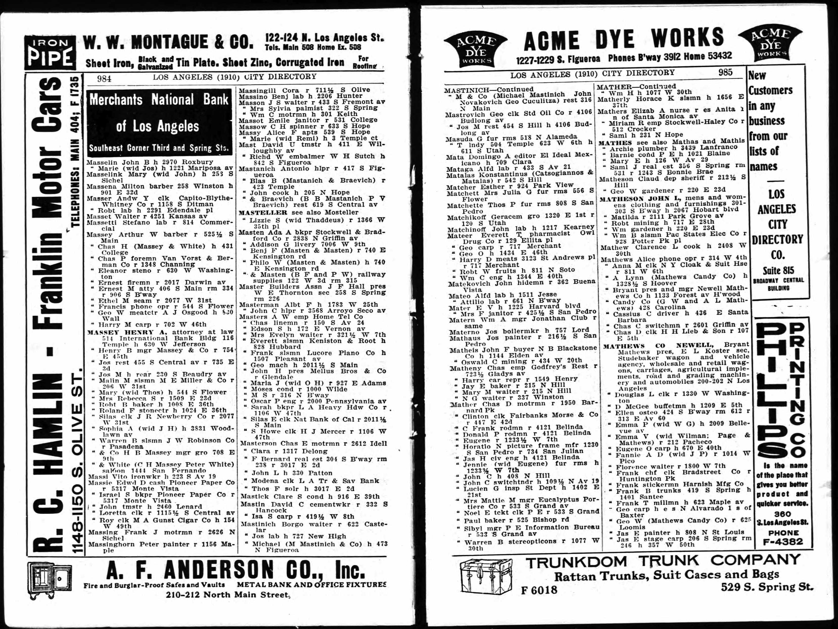 Document image missing. Admin needs to fix. 1910 Los Angeles City Directory. p984 Mastinich.jpg