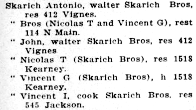 Document image missing. Admin needs to fix. 1906 Los Angeles City Directory (Co.). p1581. Skarich. Vincent G. Vincent I. snippet.png