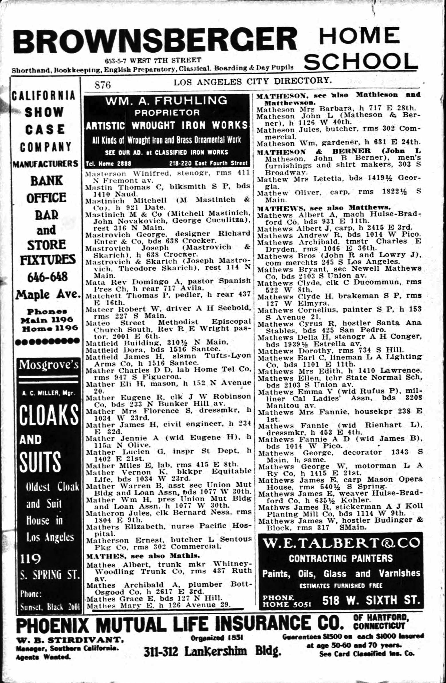 Document image missing. Admin needs to fix. 1904 Los Angeles City Directory. p876. Mastinich, Mastrovich (& Skarich).png