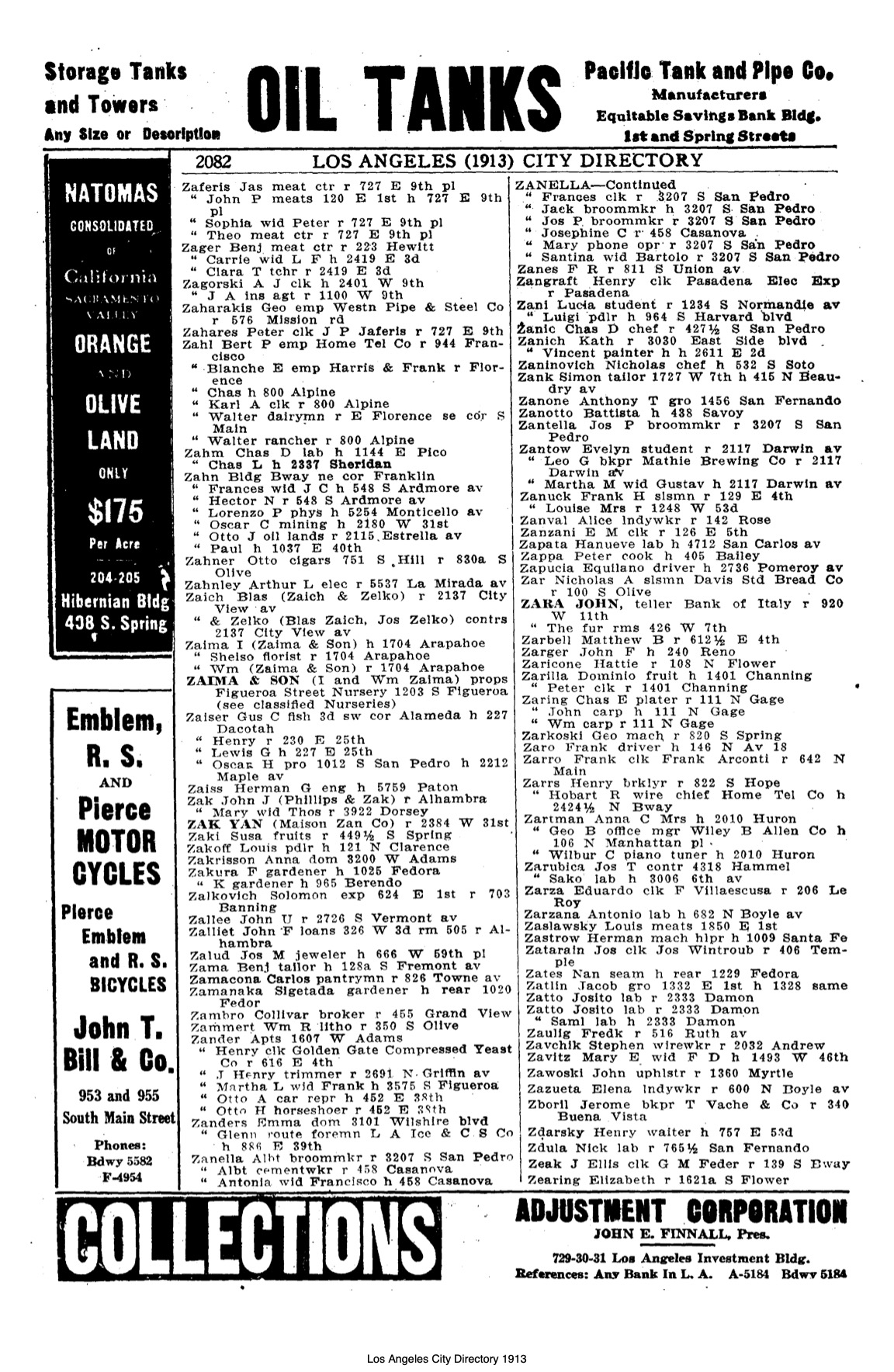 Document image missing. Admin needs to fix. 1913 Los Angeles City Directory. p2082. Zaninovich.jpg