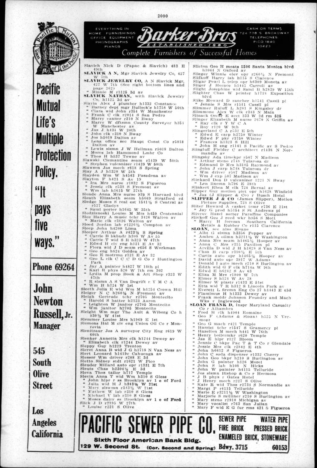 Document image missing. Admin needs to fix. 1920 Los Angeles City Directory. p2000. Slavich.jpg