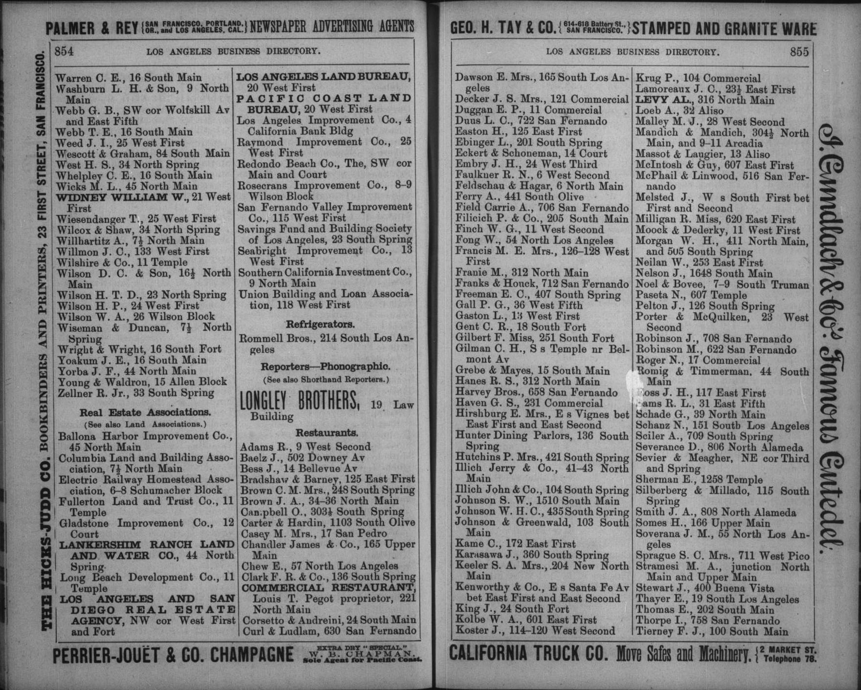 Document image missing. Admin needs to fix. 1888 Los Angeles City Directory. Corran. p855 Restaurants.jpg