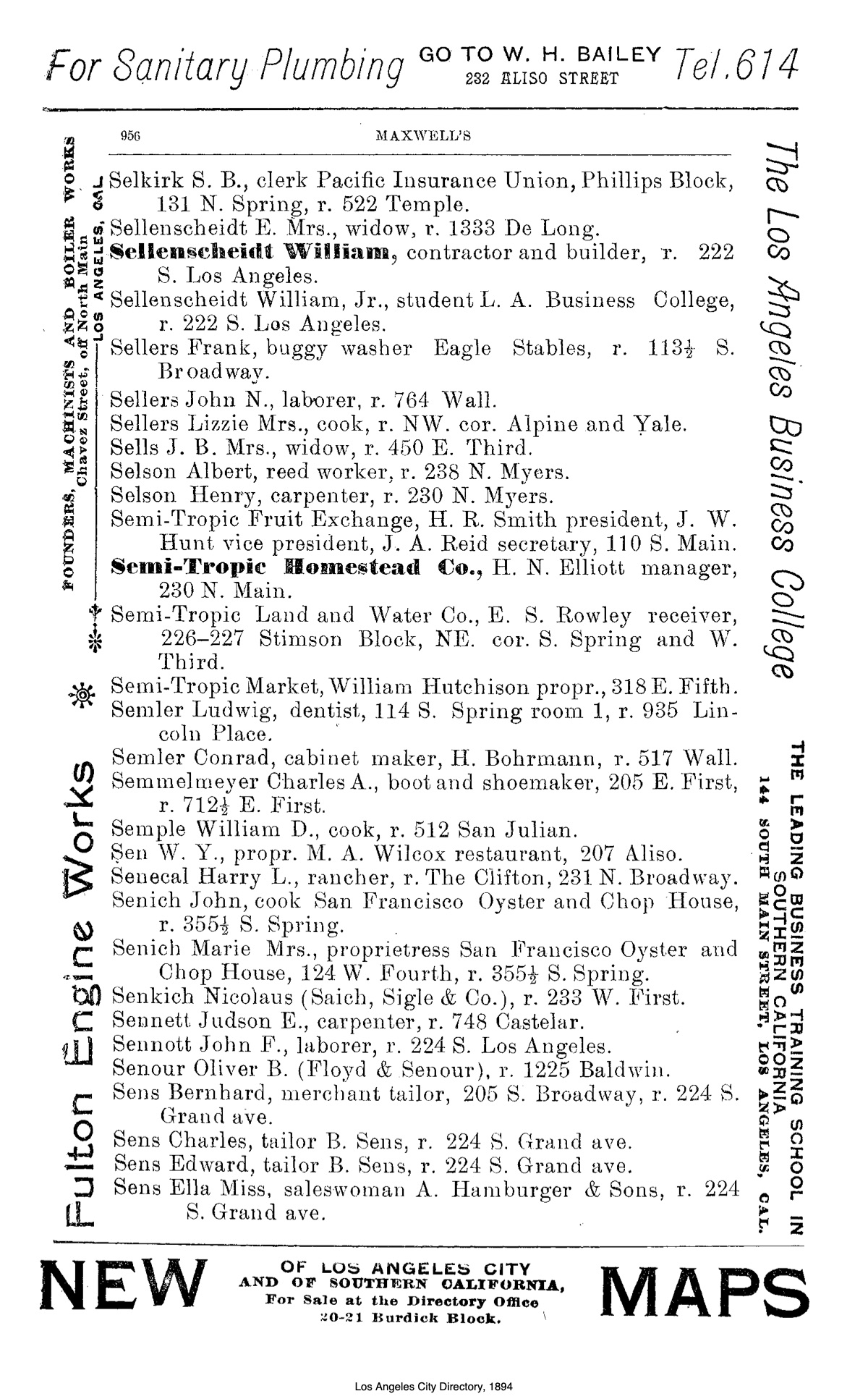 Document image missing. Admin needs to fix. 1894 Los Angeles City Directory-Maxwell. p956. Senich.jpg