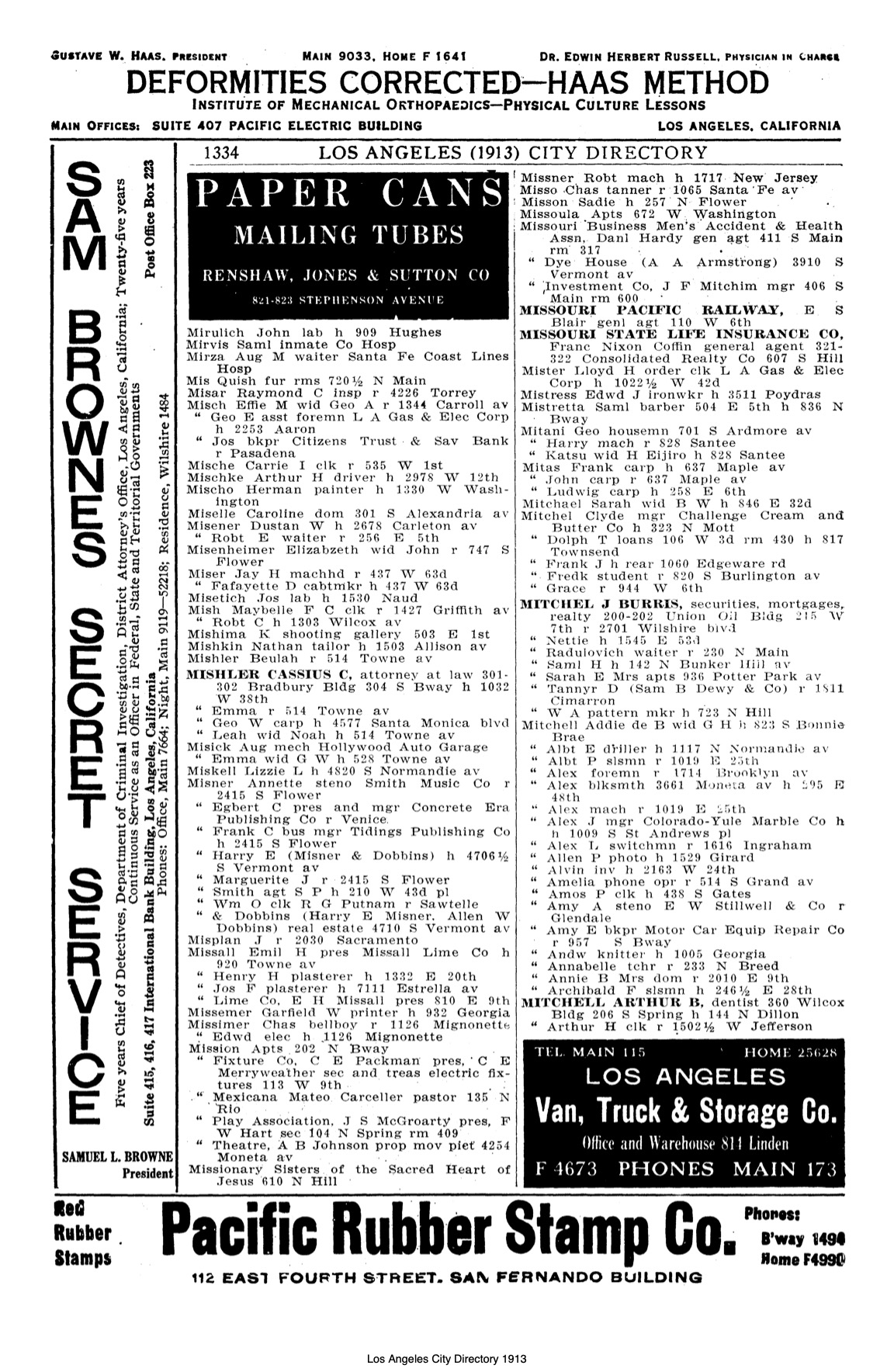 Document image missing. Admin needs to fix. 1913 Los Angeles City Directory. p1334. Radulovich.jpg