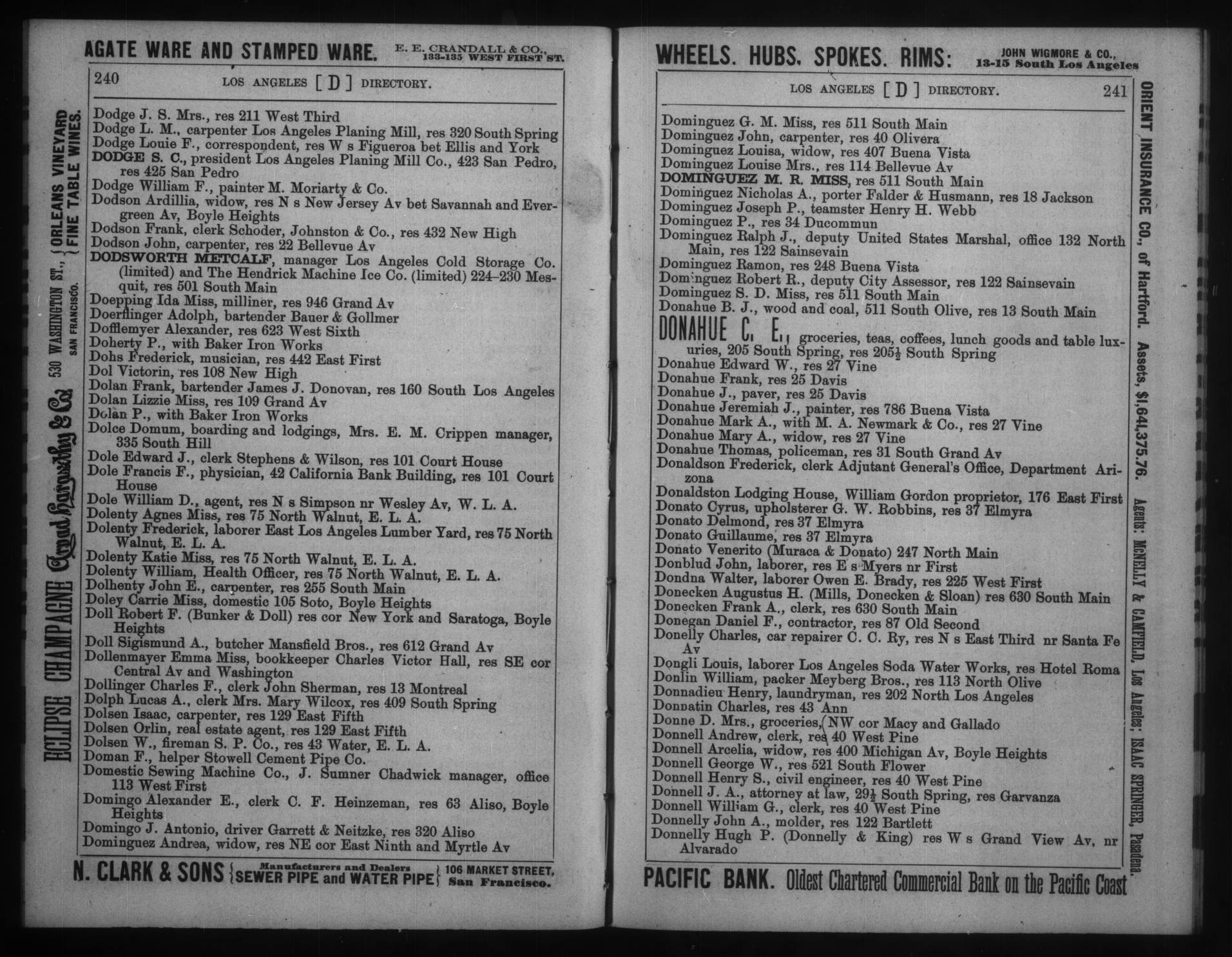 Document image missing. Admin needs to fix. 1888 Los Angeles City Directory. Corran. p240. Dol res.jpg