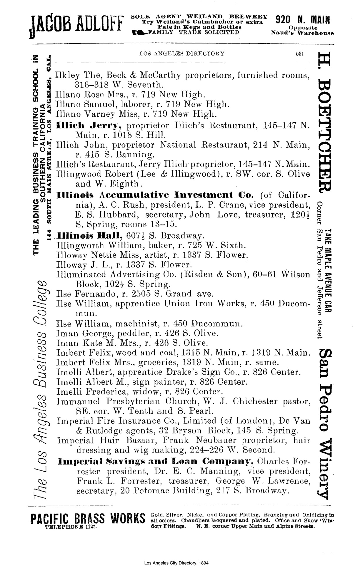 Document image missing. Admin needs to fix. 1894 Los Angeles City Directory-Maxwell. p531. Illichs.jpg