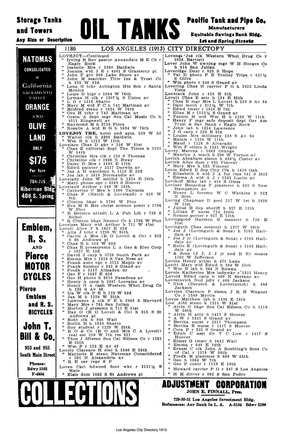 Document image missing. Admin needs to fix. 1913 Los Angeles City Directory. p1186. Lovretovich.jpg