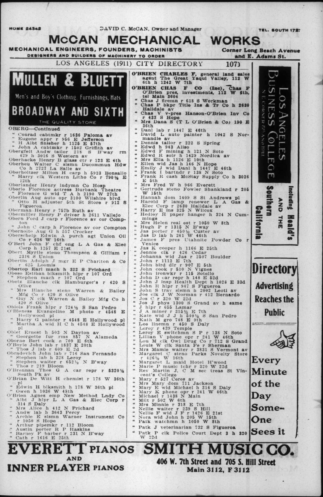 Document image missing. Admin needs to fix. 1911 Los Angeles City Directory. p1071. Obradovich.jpg