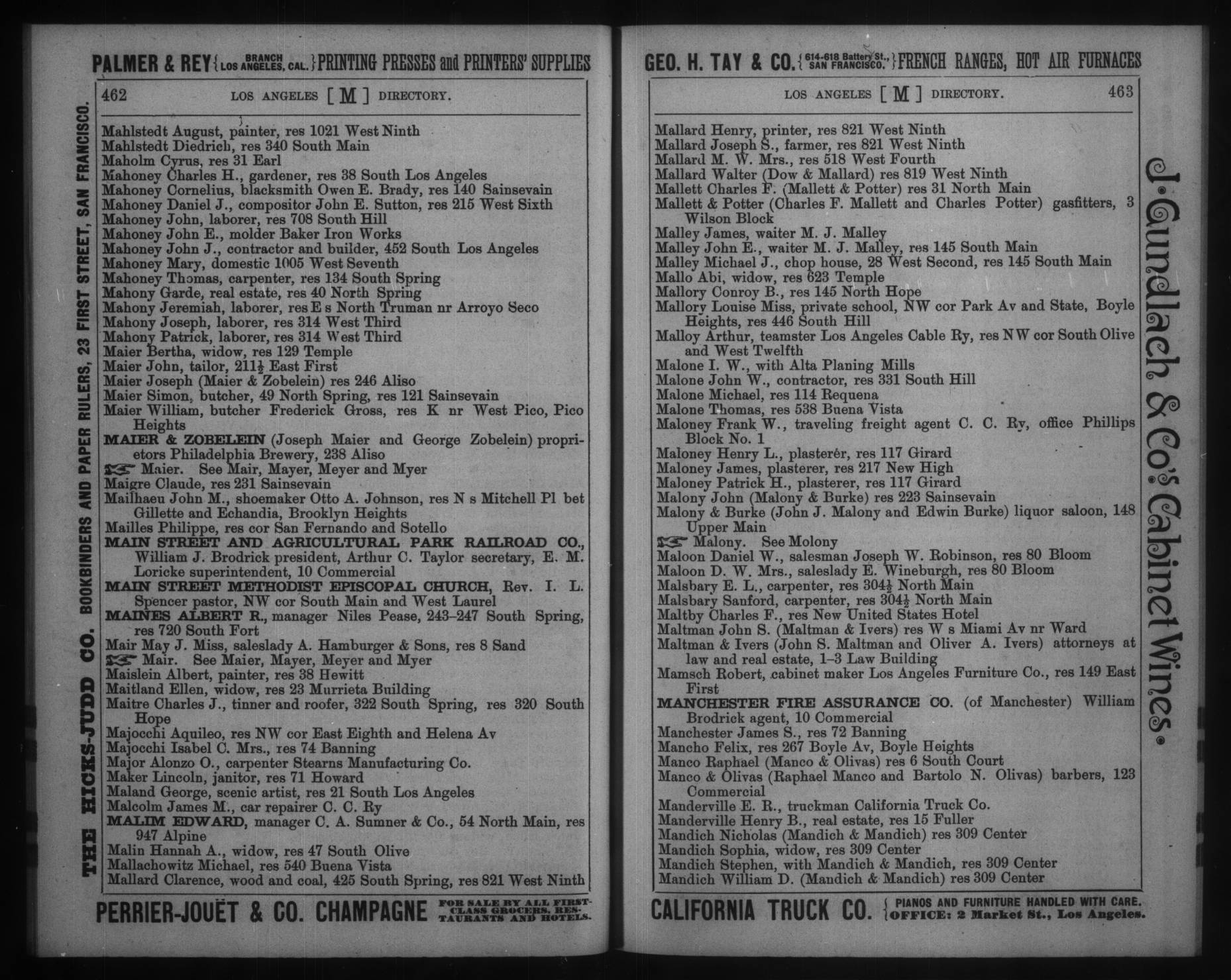 Document image missing. Admin needs to fix. 1888 Los Angeles City Directory. Corran. p463.Mandich.jpg