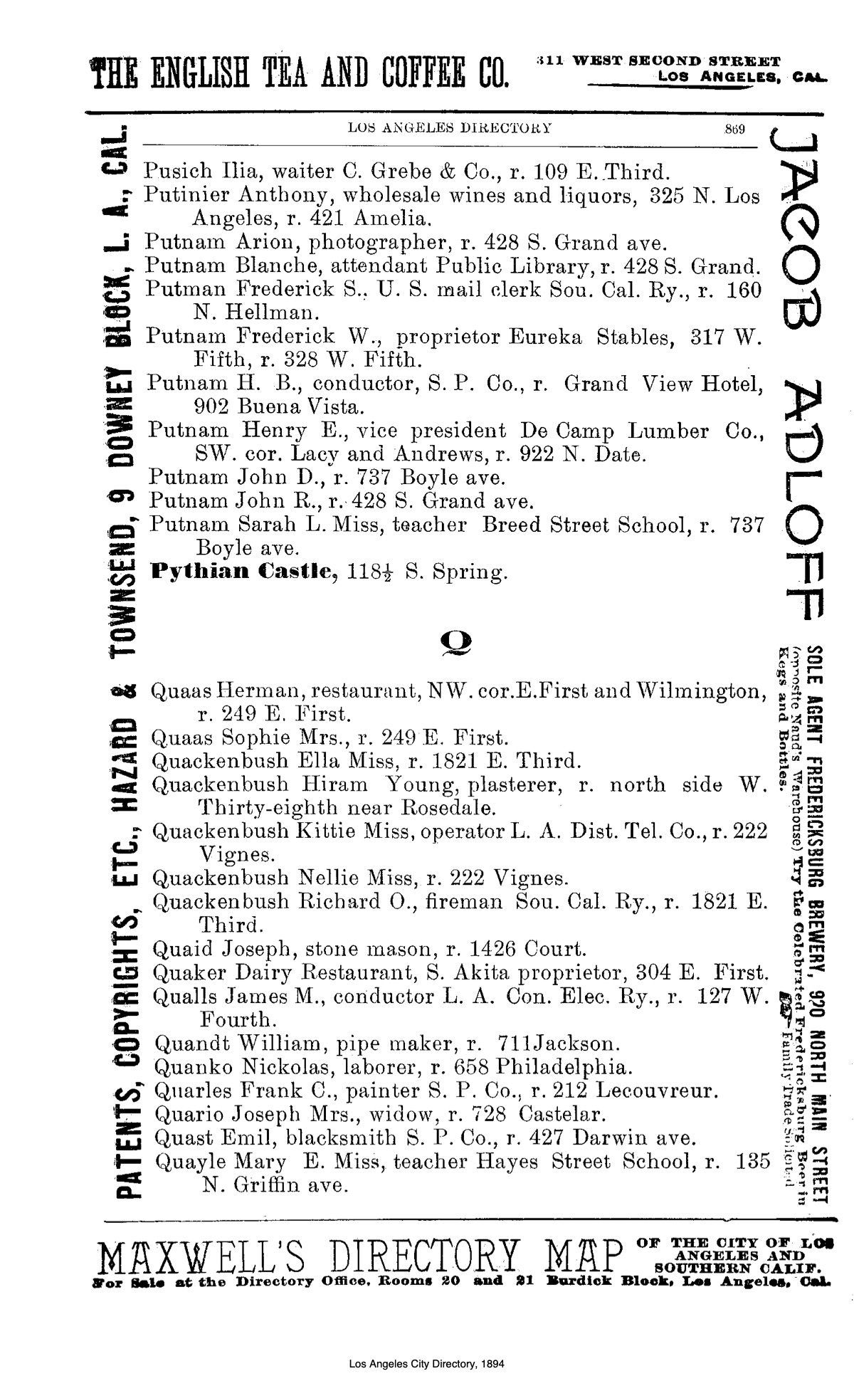 Document image missing. Admin needs to fix. 1894 Los Angeles City Directory-Maxwell. p869. Pusich.jpg