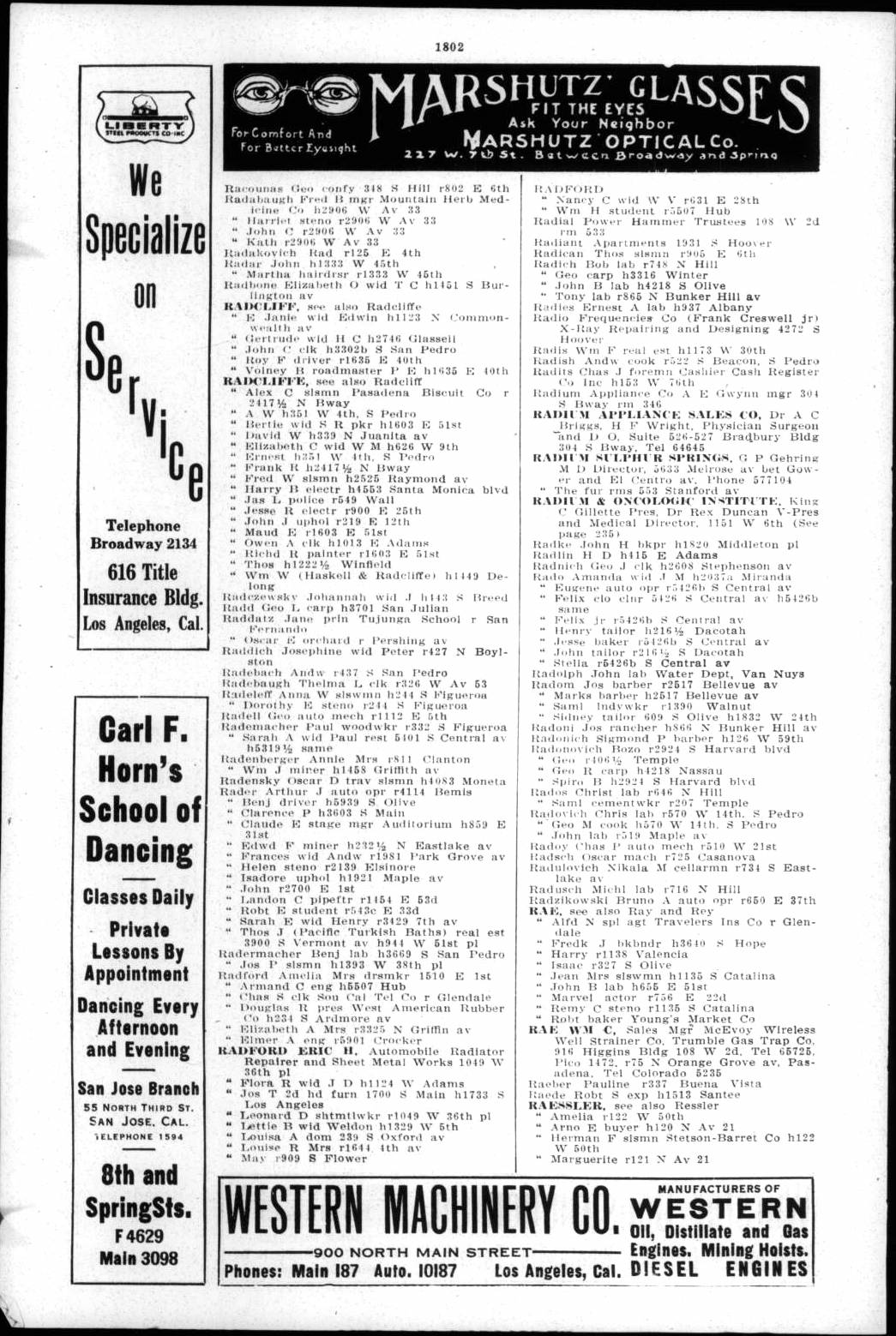 Document image missing. Admin needs to fix. 1920 Los Angeles City Directory. p1802. Radovich.jpg