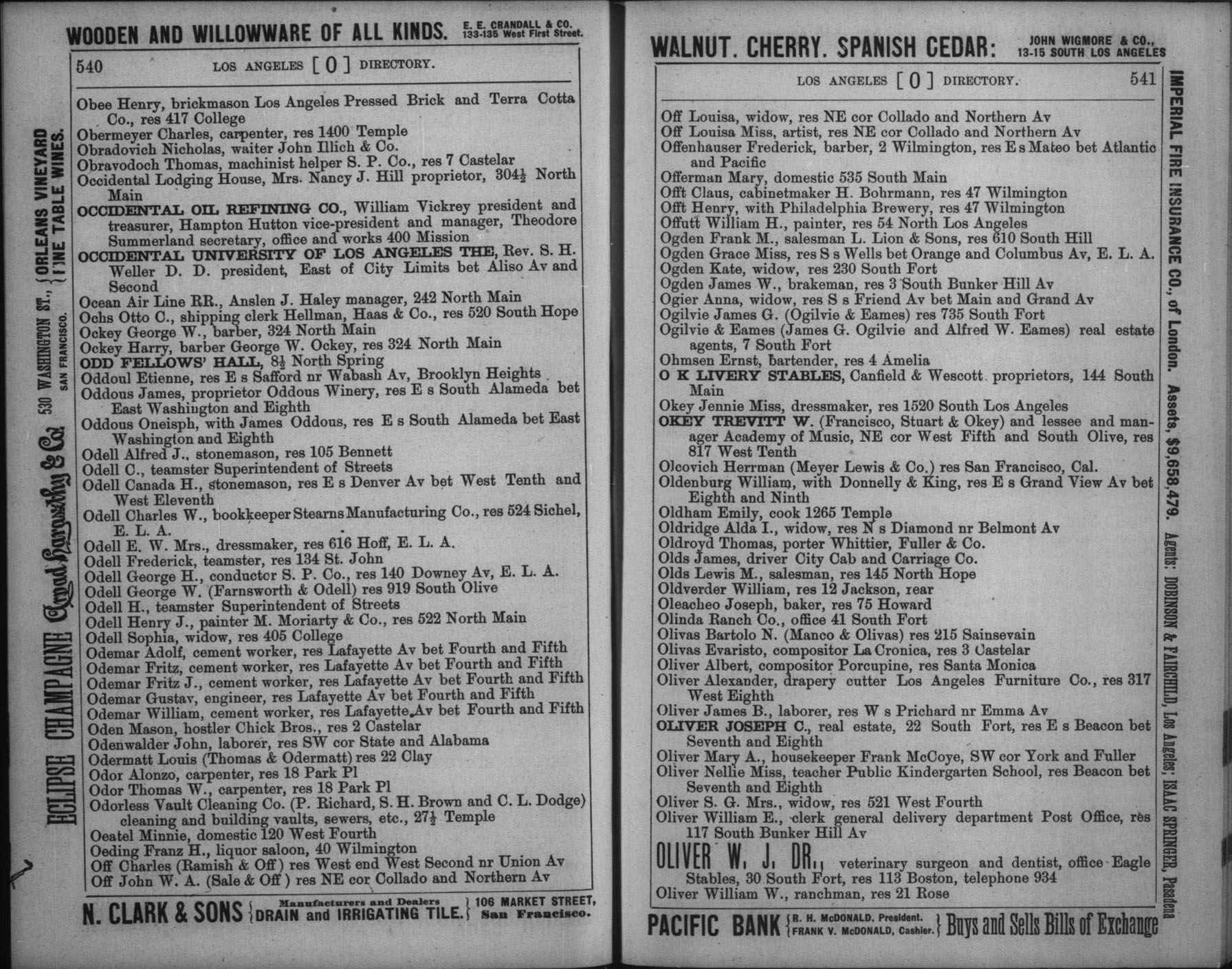 Document image missing. Admin needs to fix. 1888 Los Angeles City Directory. Corran. p540. Obradovich.jpg