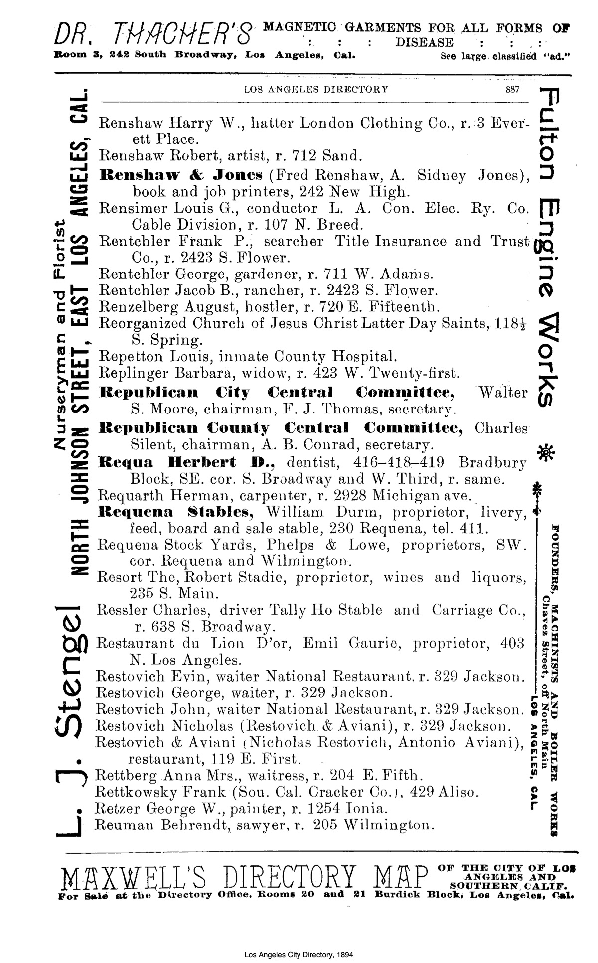 Document image missing. Admin needs to fix. 1894 Los Angeles City Directory-Maxwell. p887. Restovich.jpg