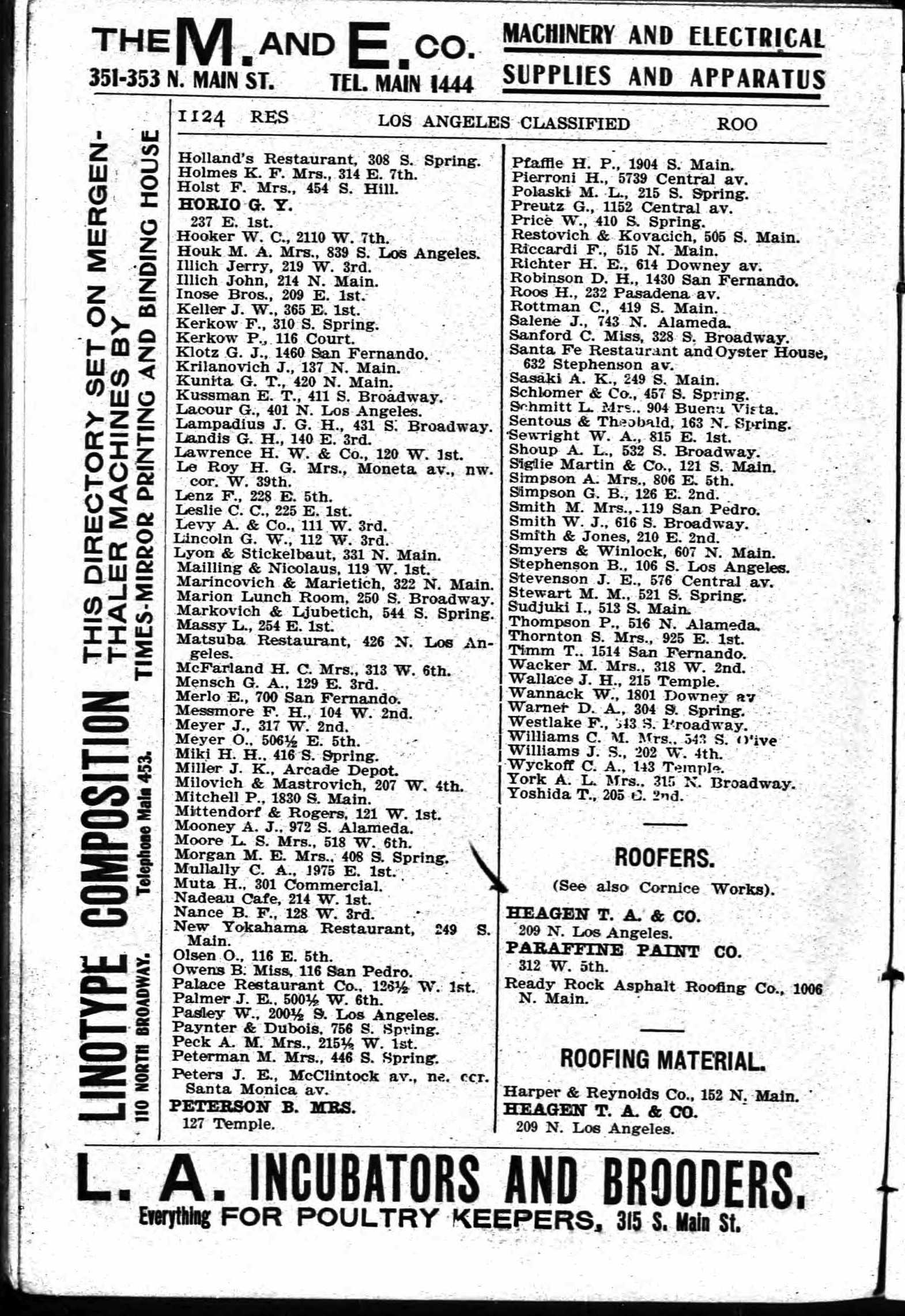 Document image missing. Admin needs to fix. 1899 Los Angeles City Directory-Maxwell. p1124. Restaurants H–Z.jpg