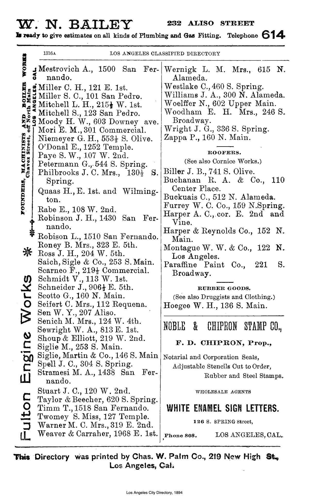 Document image missing. Admin needs to fix. 1894 Los Angeles City Directory-Maxwell. p1316A. Restaurants.jpg