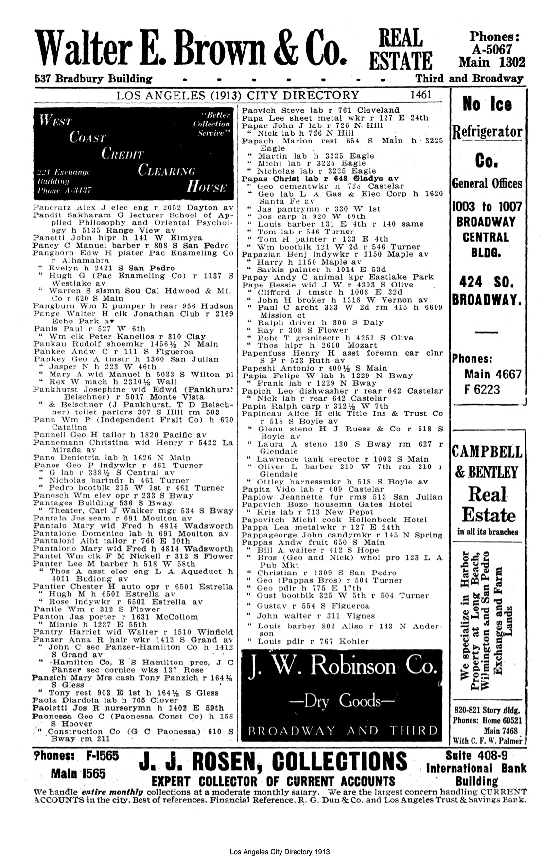 Document image missing. Admin needs to fix. 1913 Los Angeles City Directory. p1461. Panzich.jpg