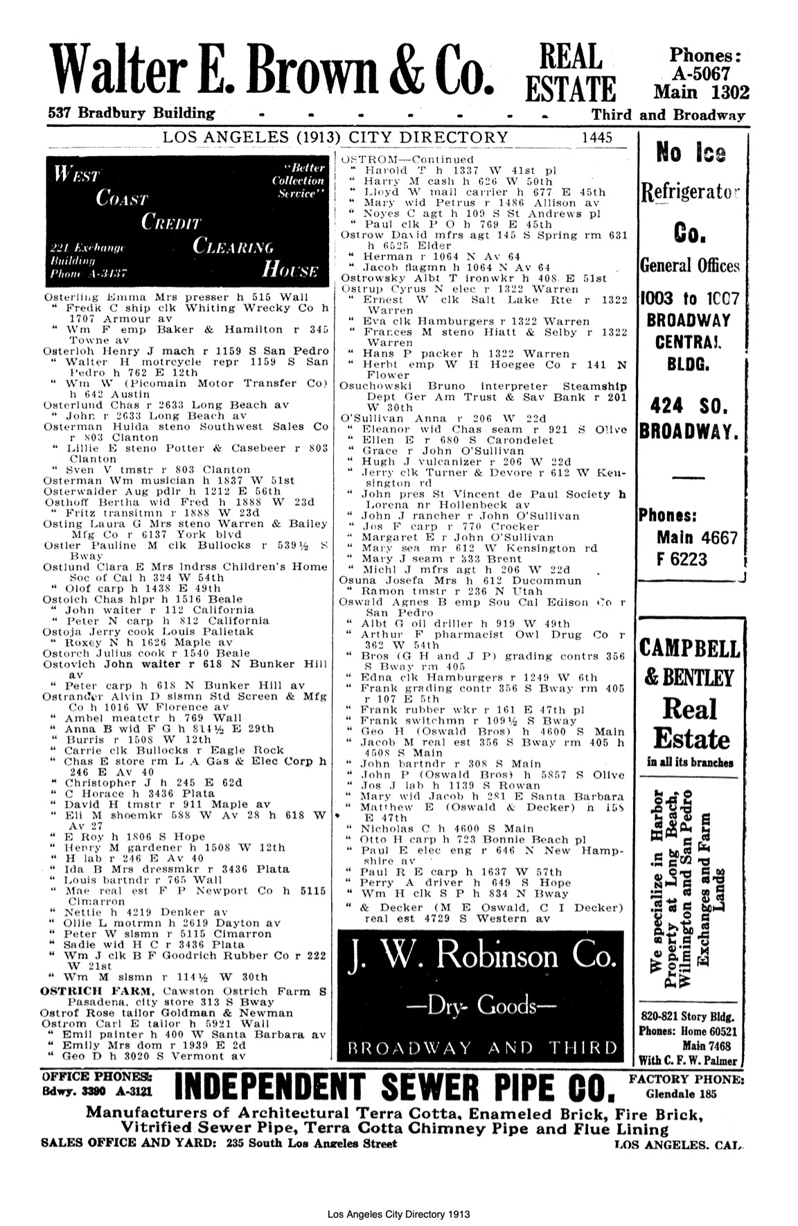 Document image missing. Admin needs to fix. 1913 Los Angeles City Directory. p1445. Ostioch. Ostovich.jpg