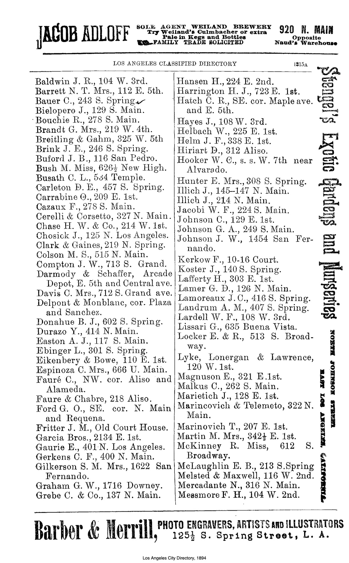 Document image missing. Admin needs to fix. 1894 Los Angeles City Directory-Maxwell. p1315A. Restaurants.jpg