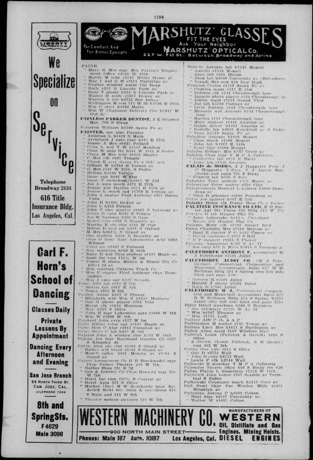 Document image missing. Admin needs to fix. 1920 Los Angeles City Directory. p1706. Palietak.jpg