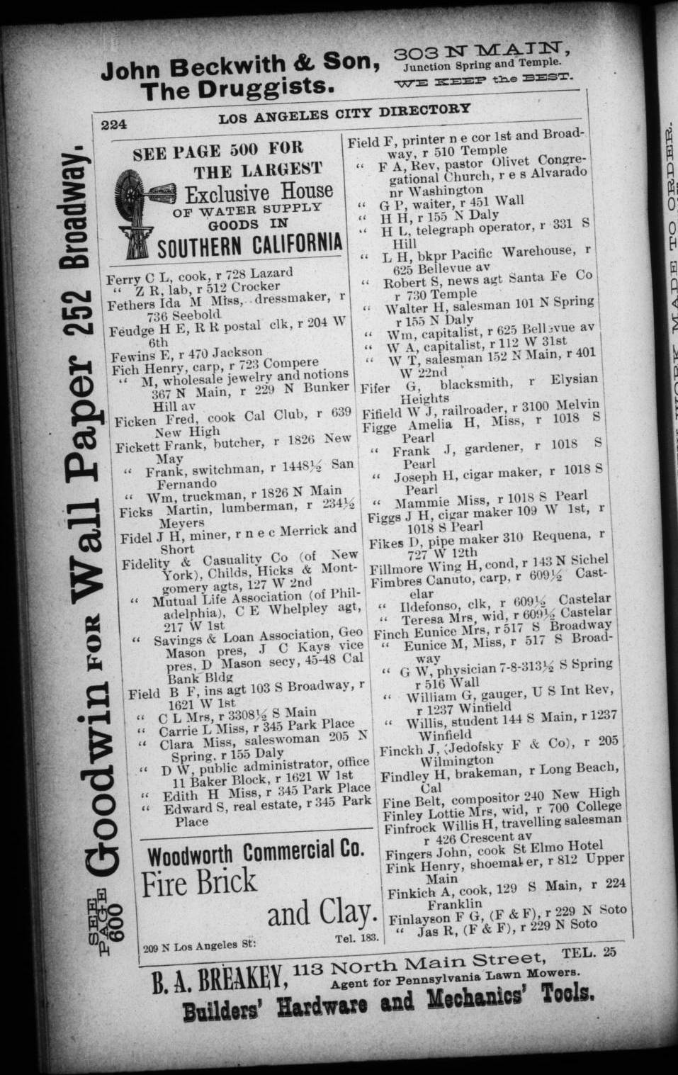 Document image missing. Admin needs to fix. 1892 Los Angeles City Directory. p224. Finkich.jpg