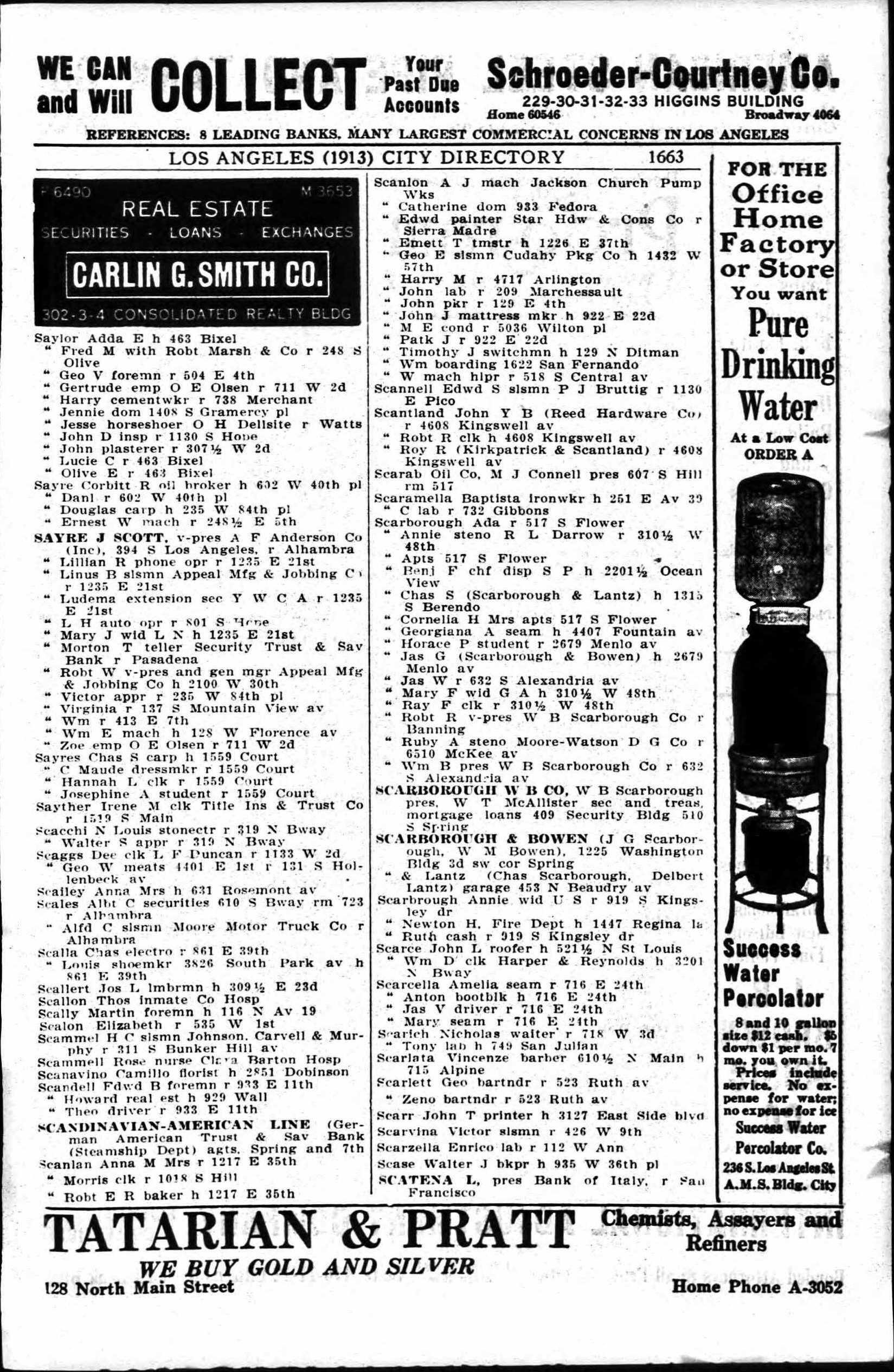 Document image missing. Admin needs to fix. 1913 Los Angeles City Directory. p1662. Scarich Nicholas 718 W 3rd. Tony 749 San Julian.jpg