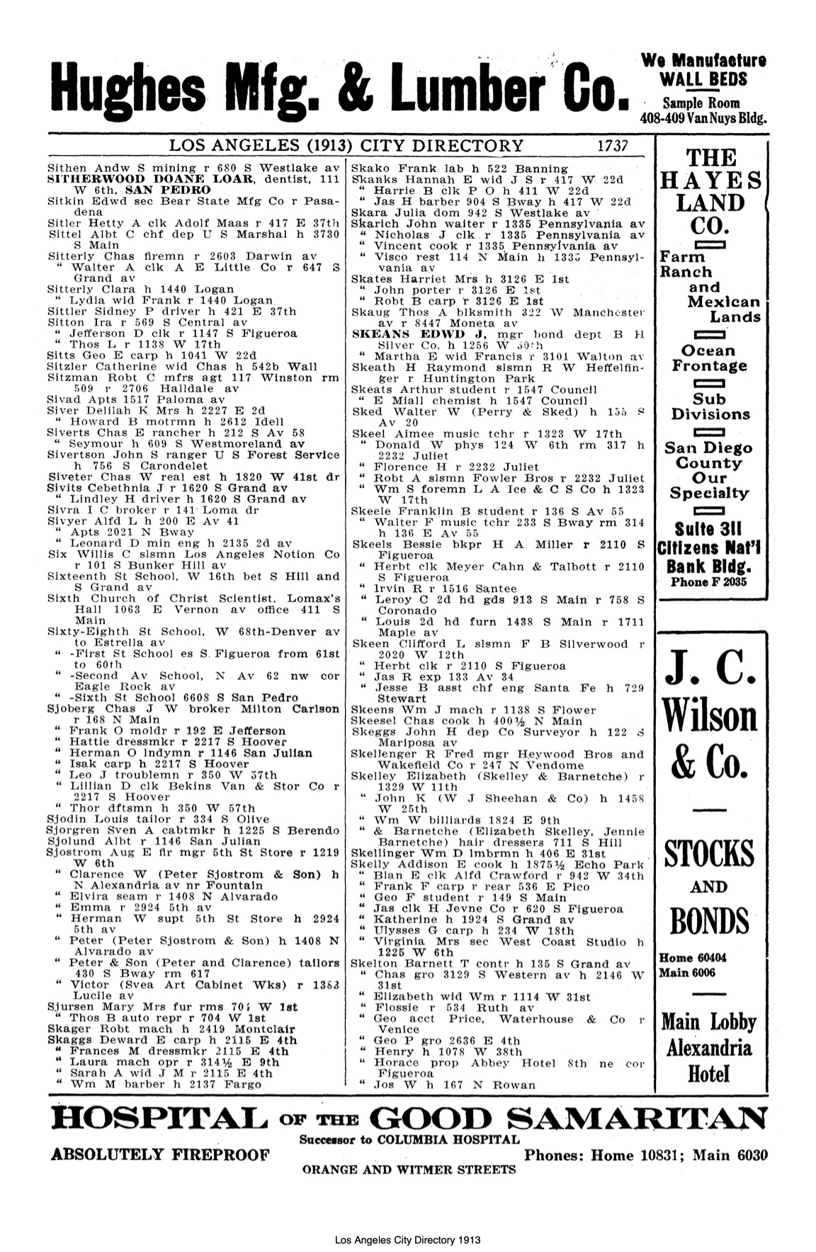 Document image missing. Admin needs to fix. 1913 Los Angeles City Directory. p1737. Skarich.jpg