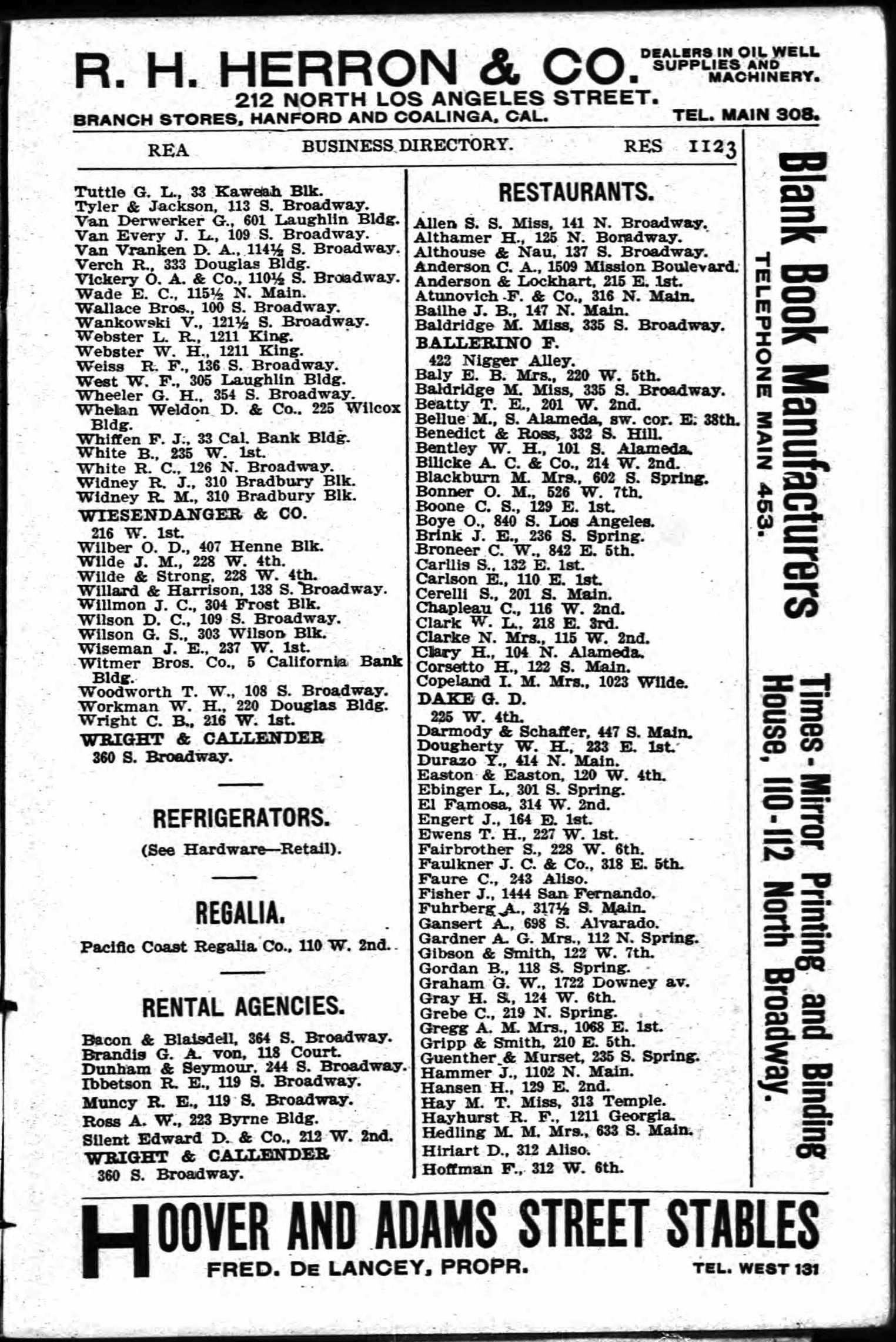 Document image missing. Admin needs to fix. 1899 Los Angeles City Directory-Maxwell. p1123. Restaurants A–H.jpg