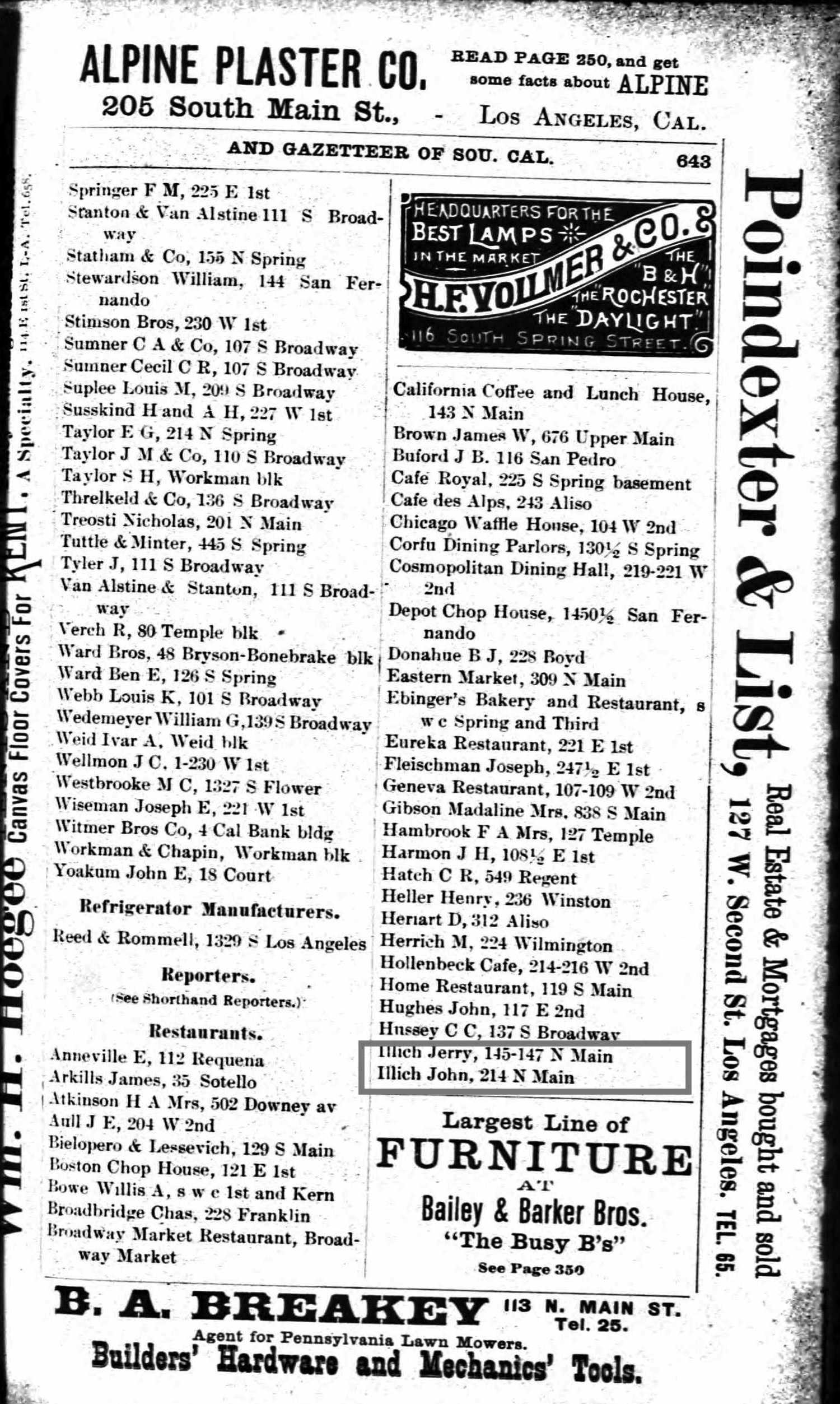 Document image missing. Admin needs to fix. 1892 Los Angeles City Directory. p643. Restaurants. Bielspero & Lessevich. A–Illich (2).jpg