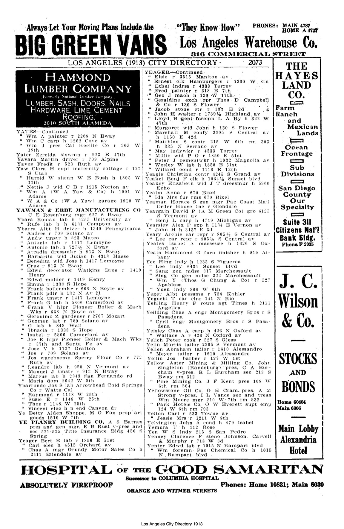 Document image missing. Admin needs to fix. 1913 Los Angeles City Directory. p2037. Yelich.jpg