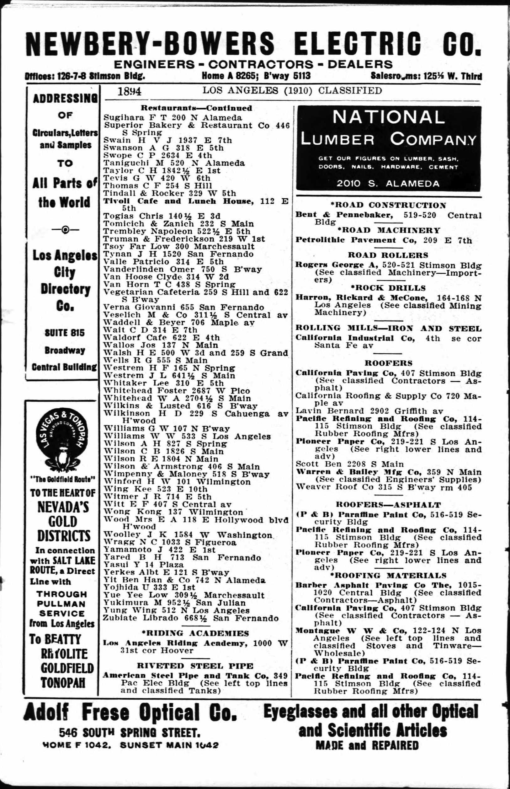 Document image missing. Admin needs to fix. 1910 Los Angeles City Directory. p1894 Restaurants. Su–Z.jpg