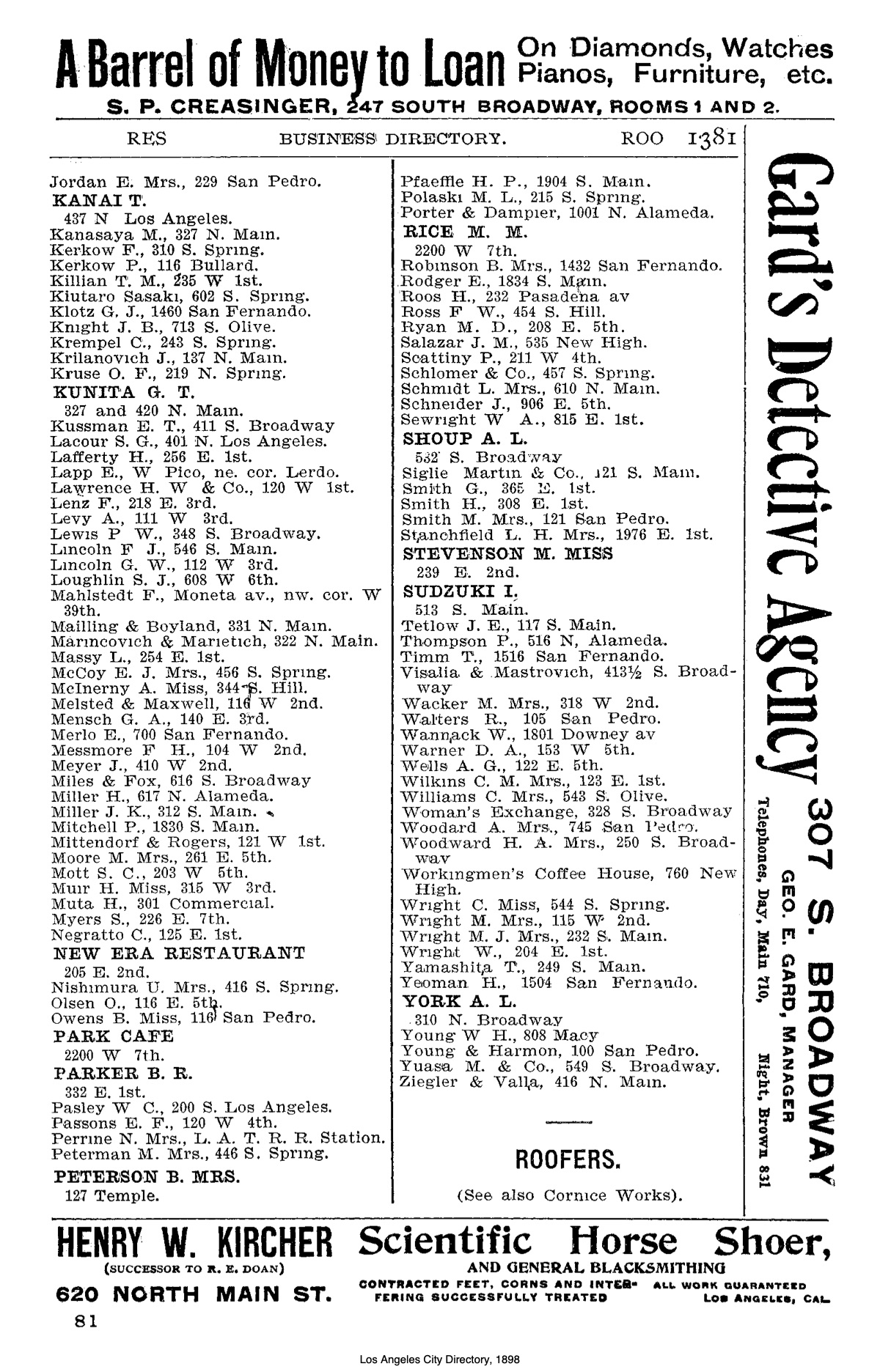 Document image missing. Admin needs to fix. 1898 Los Angeles City Directory. p1381. Restaurants.jpg