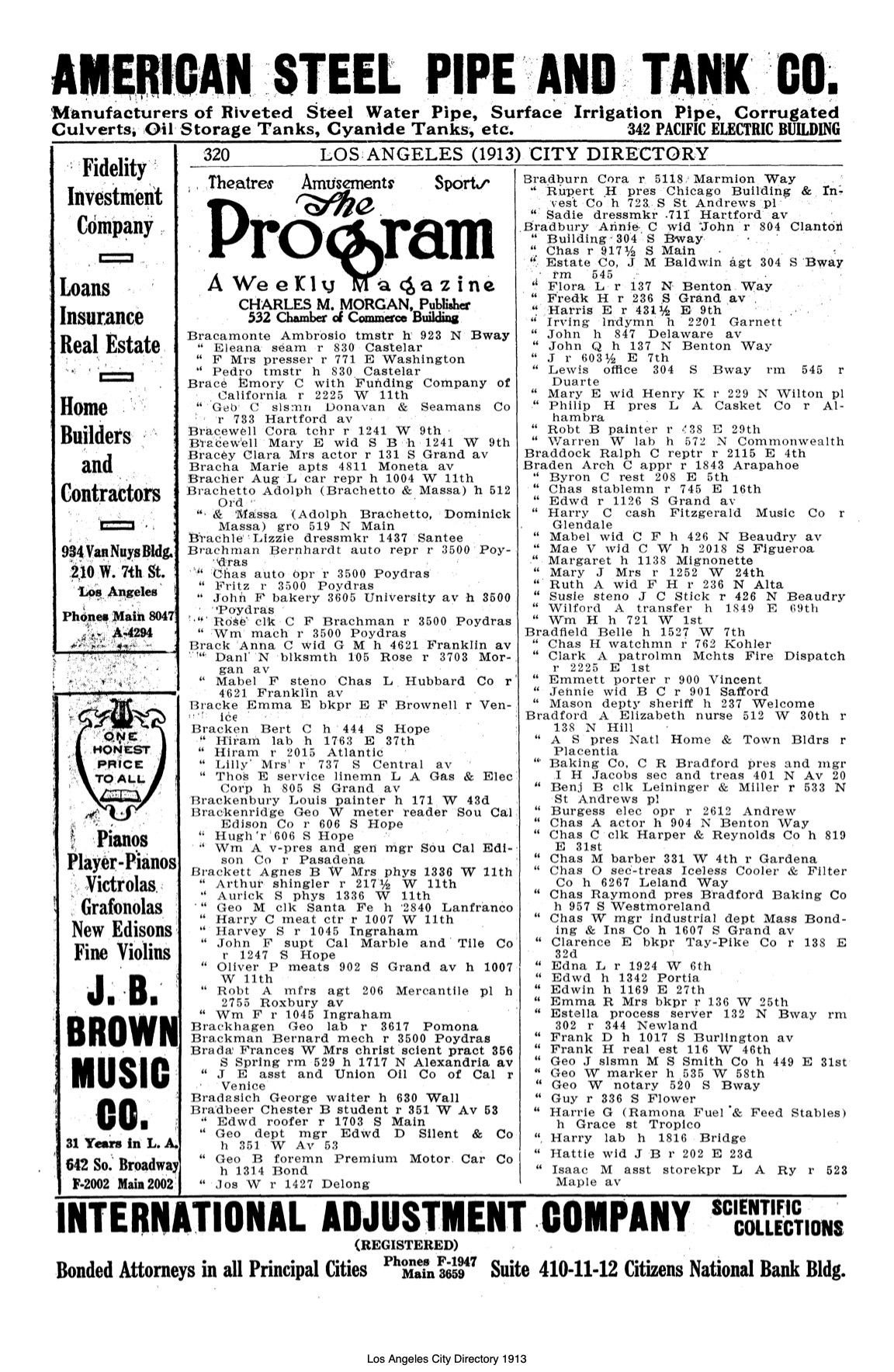 Document image missing. Admin needs to fix. 1913 Los Angeles City Directory. p630. Bradacich.jpg