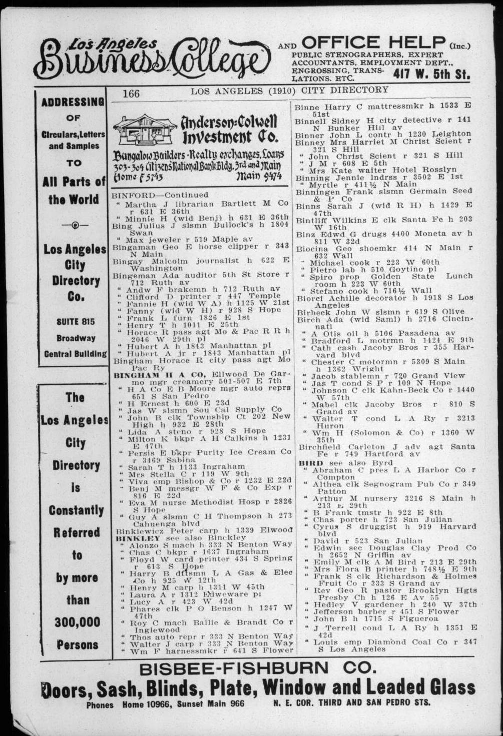 Document image missing. Admin needs to fix. 1910 Los Angeles City Directory. p186. Biocina.jpg