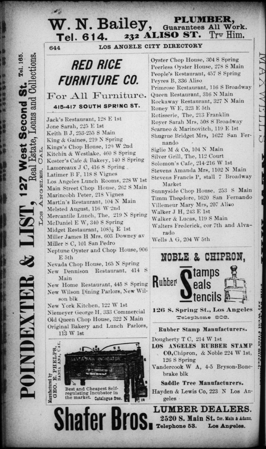 Document image missing. Admin needs to fix. 1892 Los Angeles City Directory. p644. Restaurants.jpg