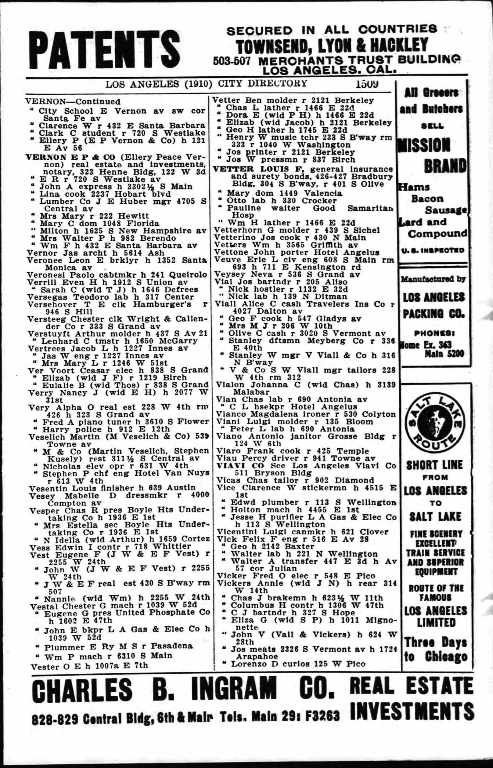 Document image missing. Admin needs to fix. 1910 Los Angeles City Directory. p1509 Veselich.jpg