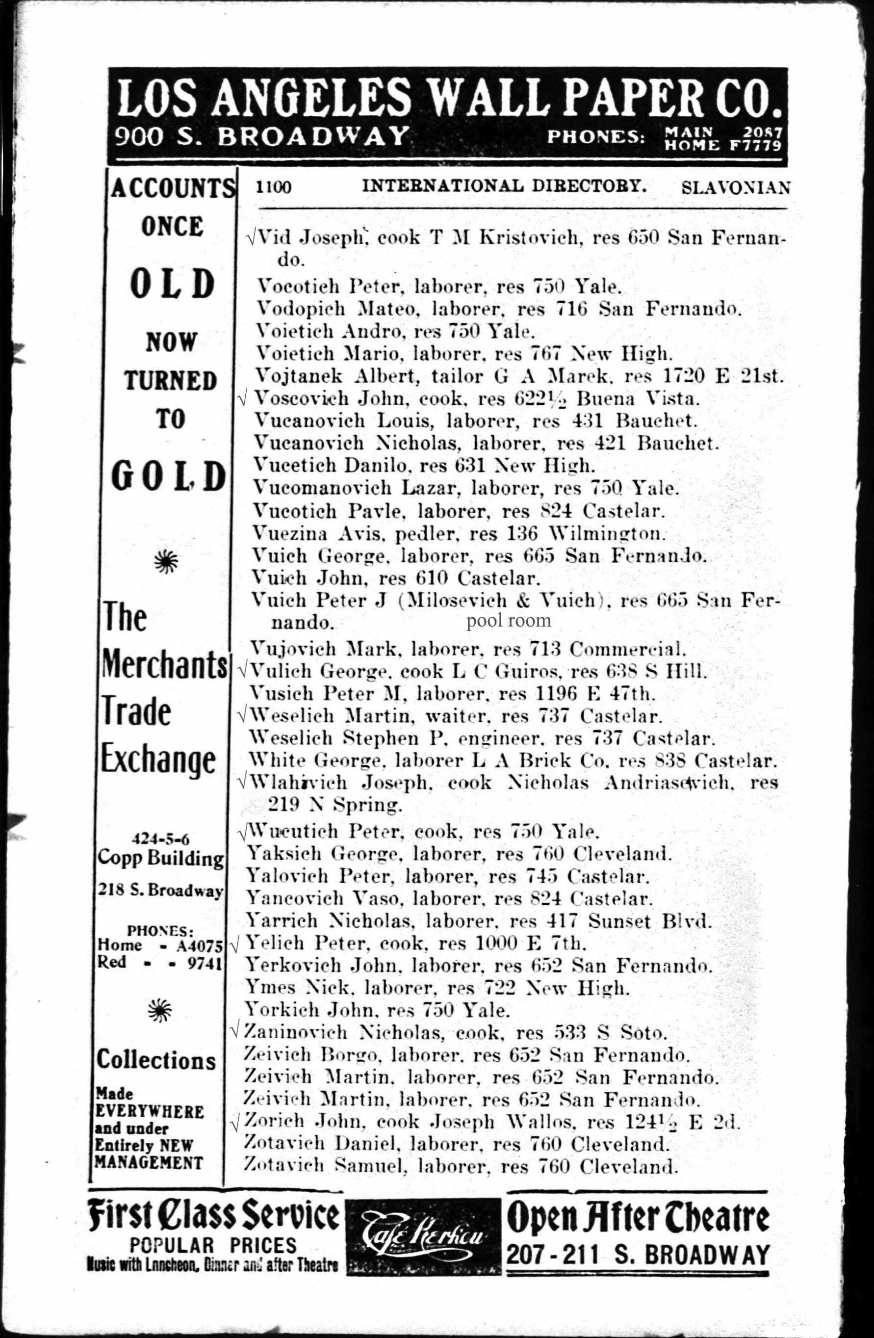 Document image missing. Admin needs to fix. 1906 International Directory of Los Angeles-Slavonian p1100.annotated.jpg