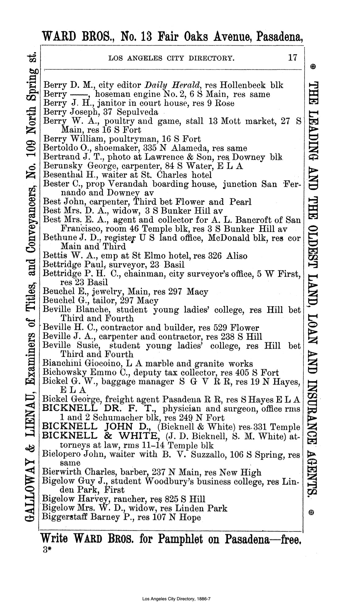 Document image missing. Admin needs to fix. 1886–7 Los Angeles City Directory. Bynon. p 17. Bielopero.jpg