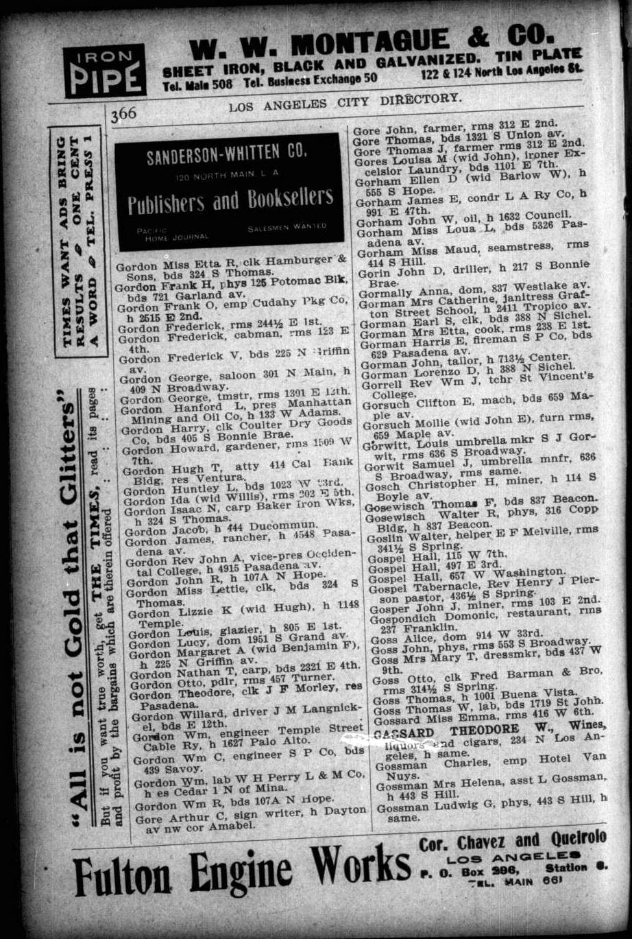 Document image missing. Admin needs to fix. 1901 Los Angeles City Directory. p366. Gospondich.jpg