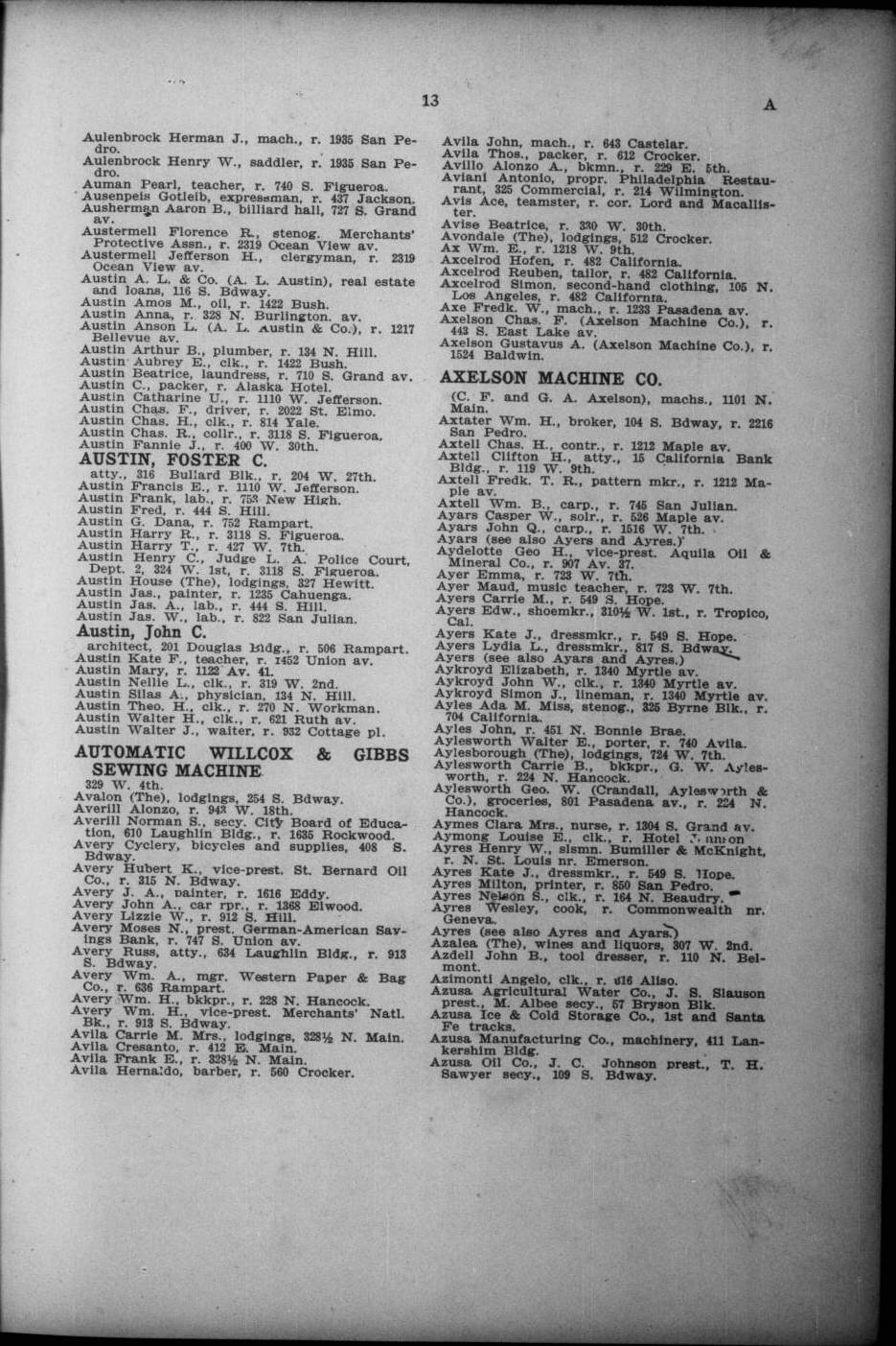 Document image missing. Admin needs to fix. 1900 Los Angeles City Directory (Los Angeles Modern Directory Co). p13 Aviani [see p119].jpg