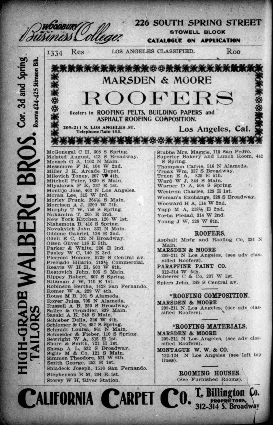 Document image missing. Admin needs to fix. 1901 Los Angeles City Directory. p1334. Restaurants.jpg