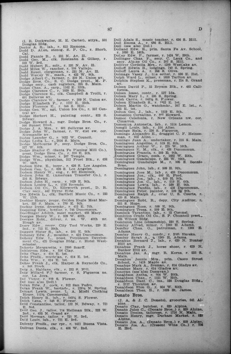 Document image missing. Admin needs to fix. 1900 Los Angeles City Directory (Los Angeles Modern Directory Co). p87 Victor Dol.jpg